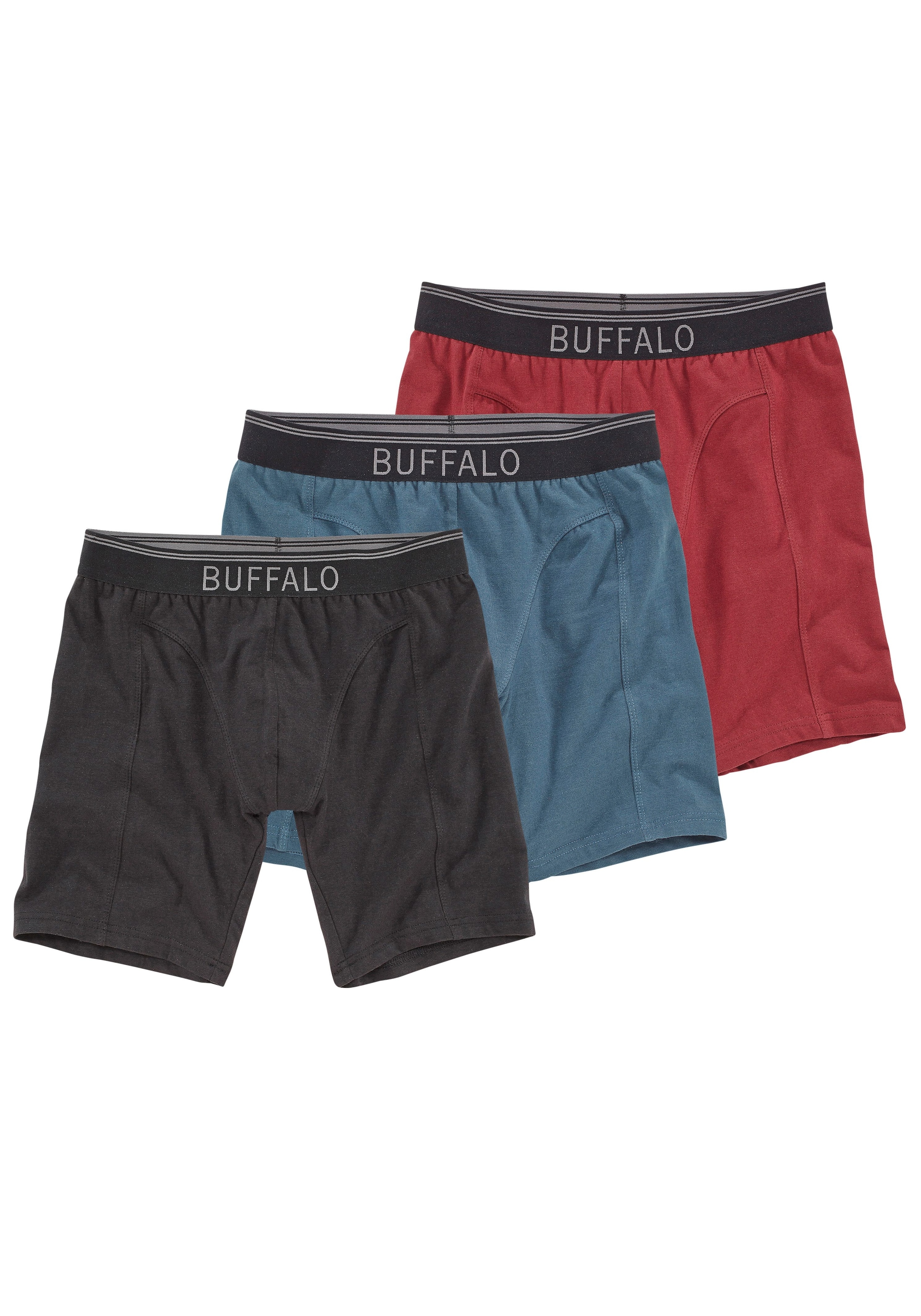 Buffalo Boxer, (Packung, 3 St.), in langer Form ideal auch für Sport und Trekking