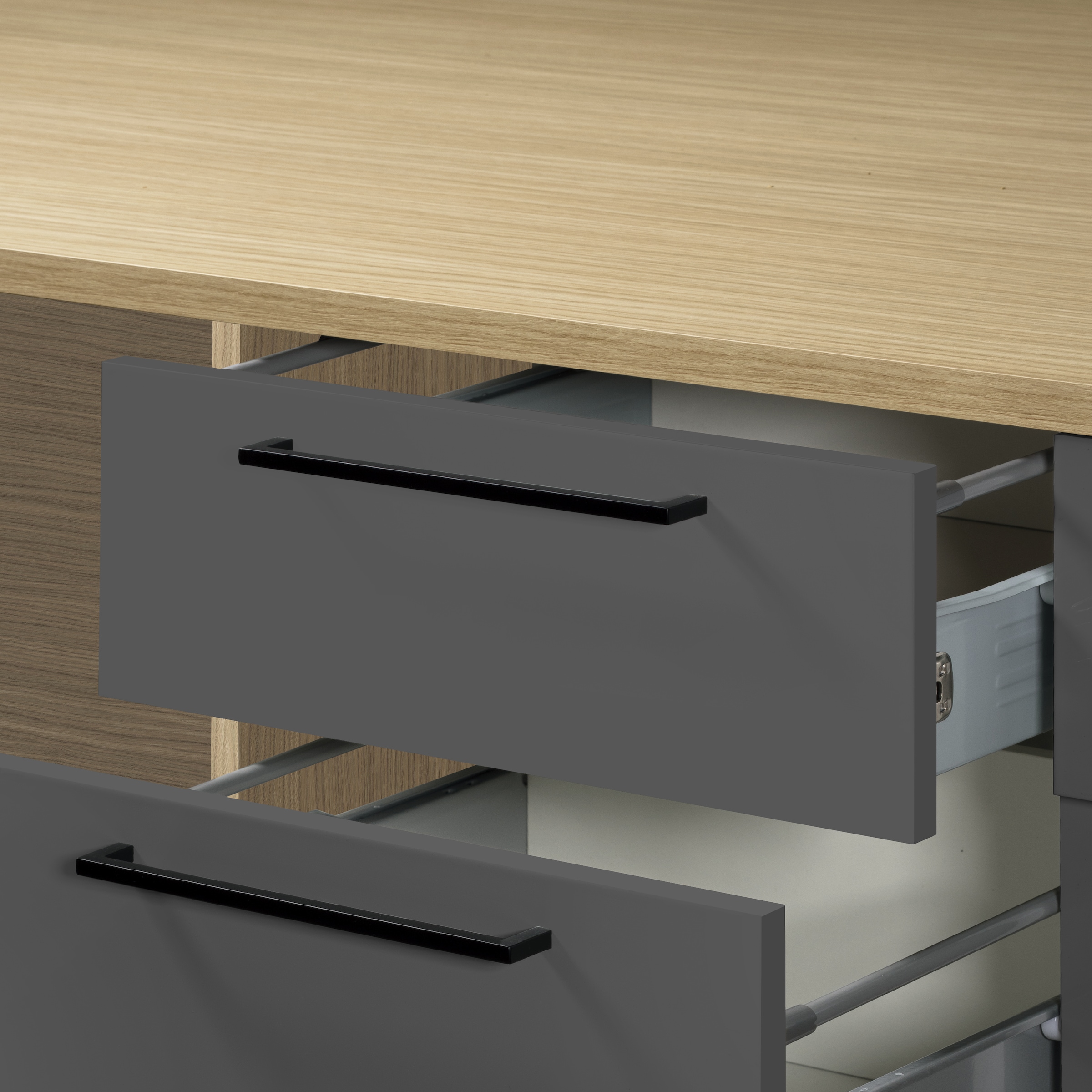 KOCHSTATION Kücheninsel »KS-Luna Breite 200 cm, Höhe 90 cm« Breite 200 cm, wahlweise mit Hanseatic-E-Geräten