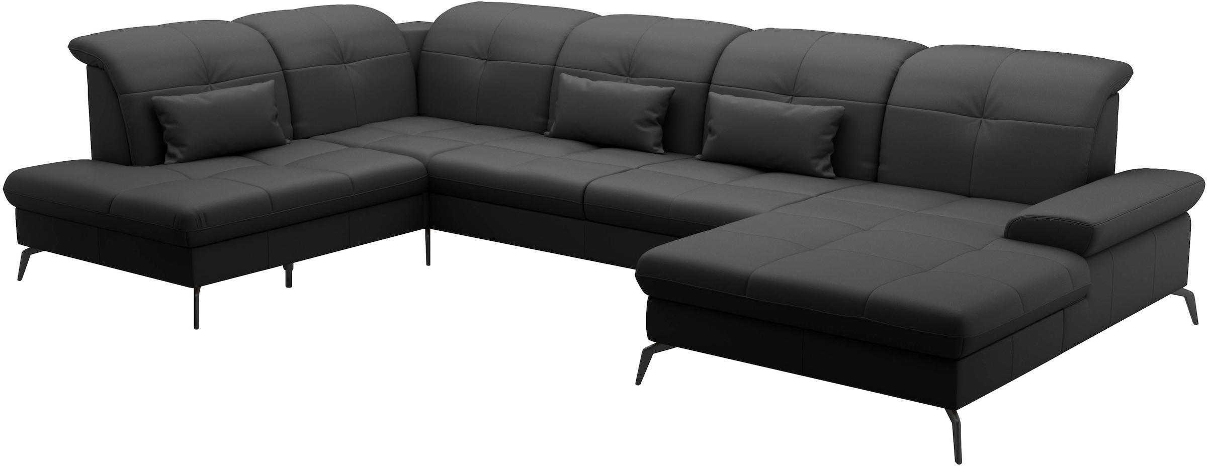 sit&more Wohnlandschaft »Amica, U-Form, inkl. Sitztiefenverstellung und Armteilverstellung«, wahlweise mit Kopfteilverstellung, Bettfunktion und Bettkasten