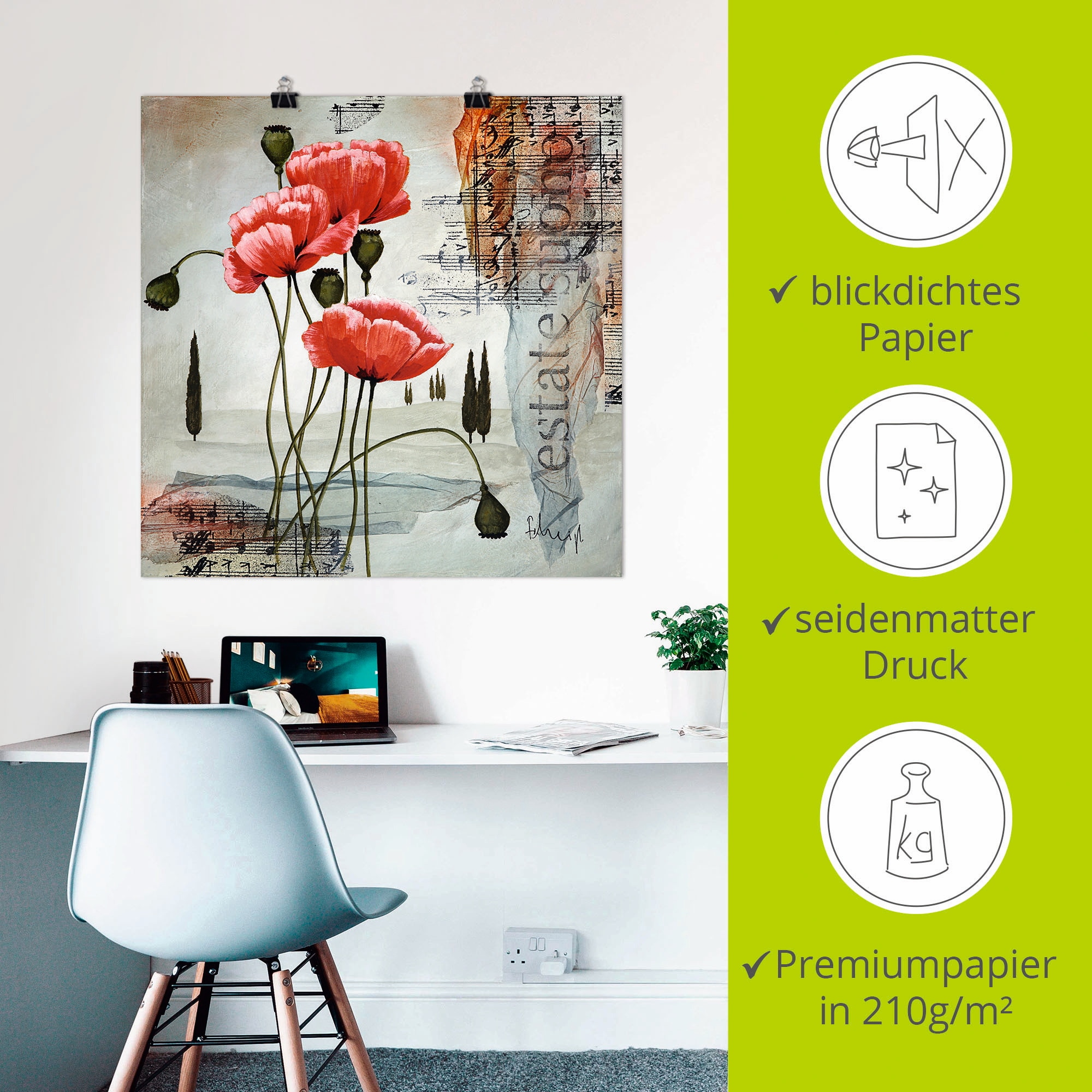 Artland Wandbild »Klatschmohn« Blumen 1 Stk. tlg. als Leinwandbild, Poster in verschied. Größen