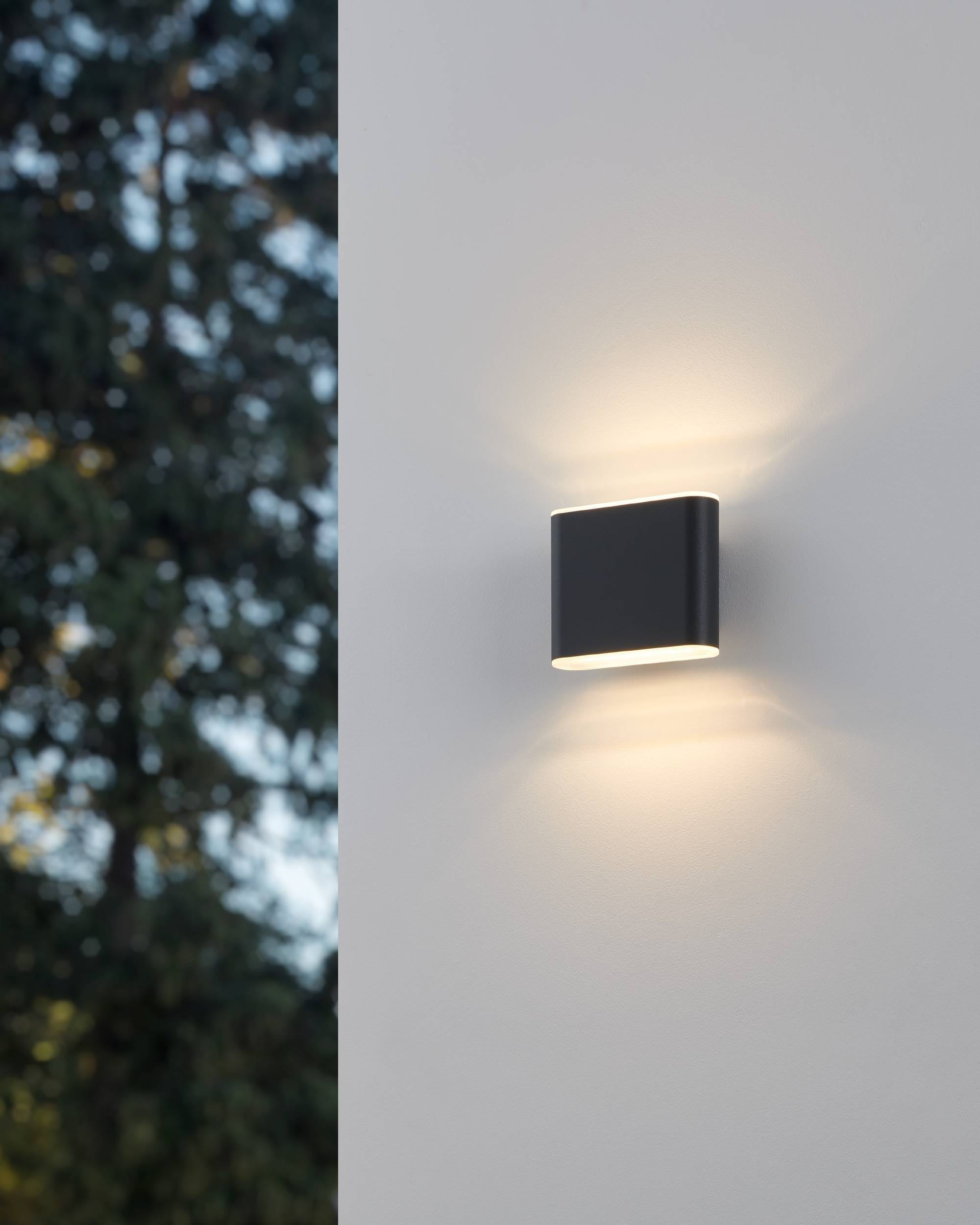 EGLO Wandleuchte »Grutti Wandlampe, Außenlampe, Wand Außenbeleuchtung, Aluminium, IP65« LED-Modul 1 Stk. Kaltweiß | Neutralweiß | Warmweiß Wand-/Deckenleuchte - L11,5 x H9 x AL5 cm - anthrazit - 2X2,9W inkl.