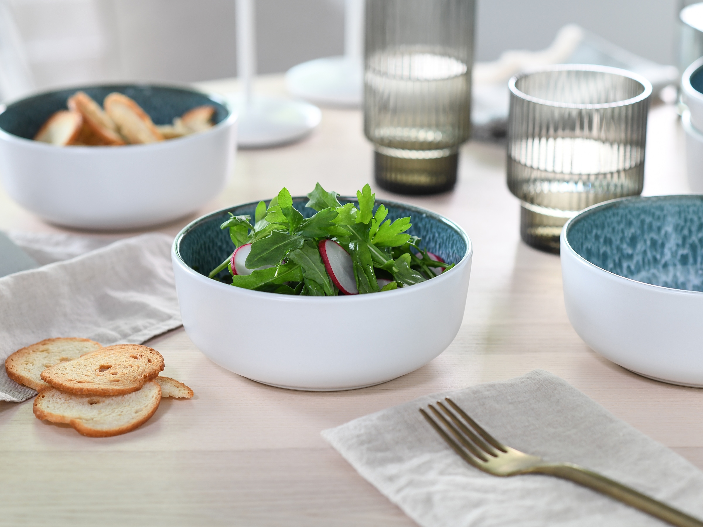 my home Kombiservice »modernes Geschirr-Set, Service Nydala« hohe Haltbarkeit, spülmaschinen- & mikrowellengeeignet, Reaktivglasur