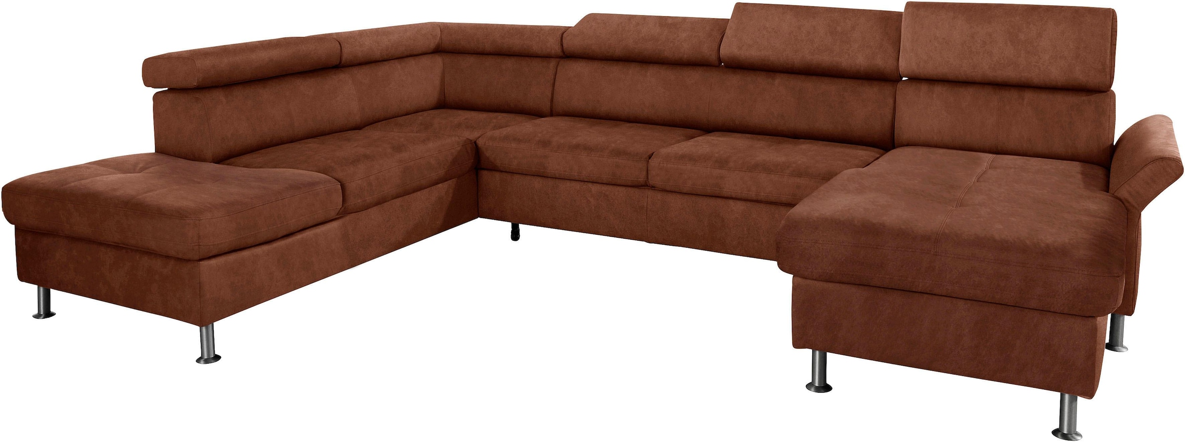 exxpo - sofa fashion Wohnlandschaft »Maretto, bequem und komfortabel, aufwendige Sitzsteppung, U-Form«, inkl. Kopfteilverstellung für mehr Sitzkomfort, wahlweise Bettfunktion