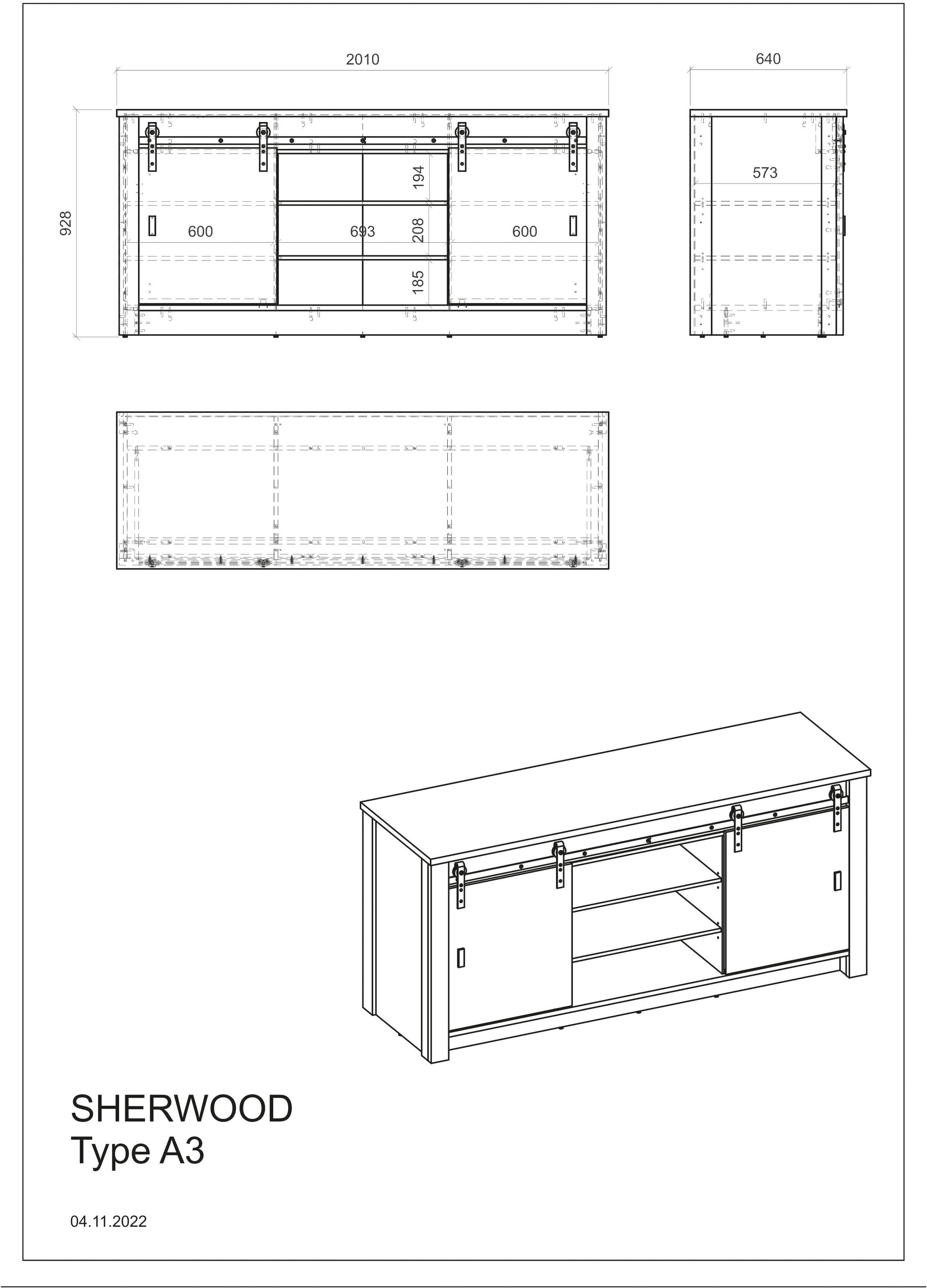 Home affaire Küchenzeile »Sherwood«, Breite 264 cm, mit Herdumbauschrank, ohne E-Geräte