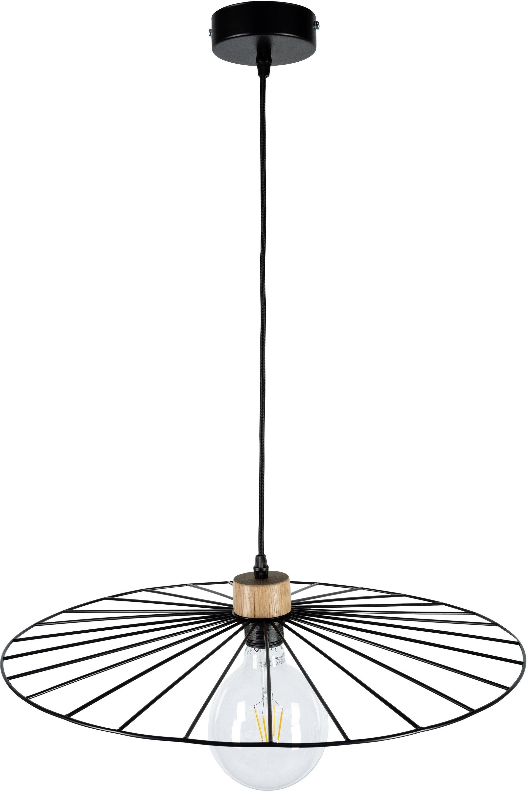 BRITOP LIGHTING Pendelleuchte »ANTONELLA«, E27, Hängeleuchte, Originelle Leuchte aus Metall und Eichenholz, Passend LM E27, Kabel kürzbar, Made in Europe