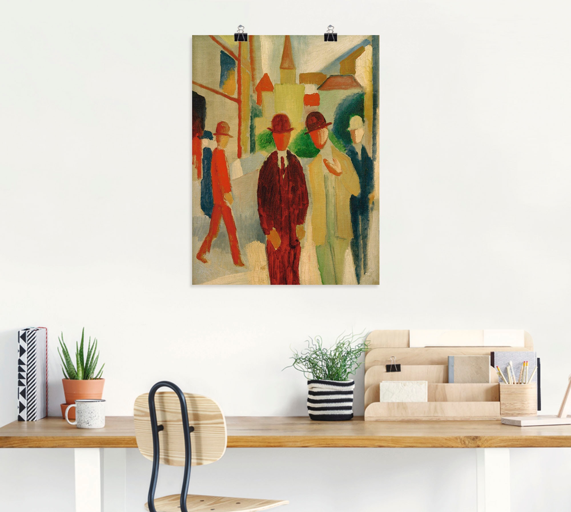 Artland Kunstdruck »Helle Straße mit Leuten«, Gruppen & Familien, (1 St.), als Leinwandbild, Wandaufkleber oder Poster in versch. Größen