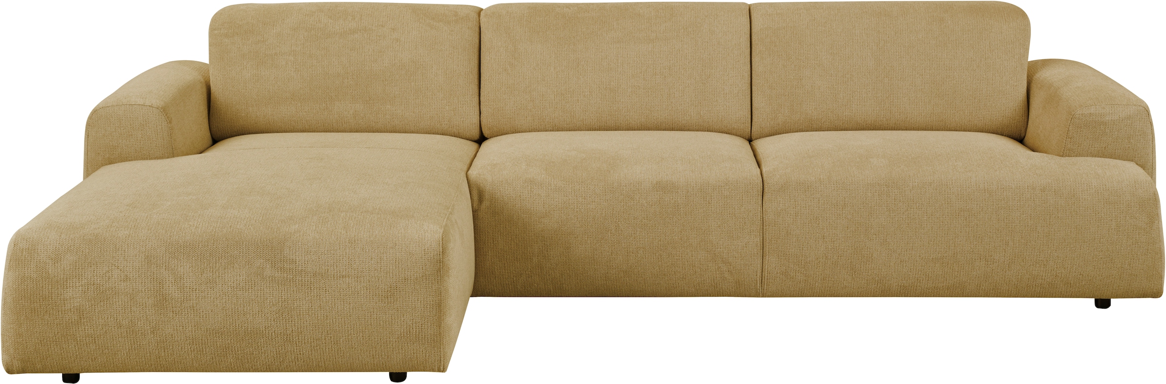 andas Ecksofa »Linkka, Breite 301 cm«, L-Form, in einem weichen Chenille-Stoff, mit Wellenunterfederung