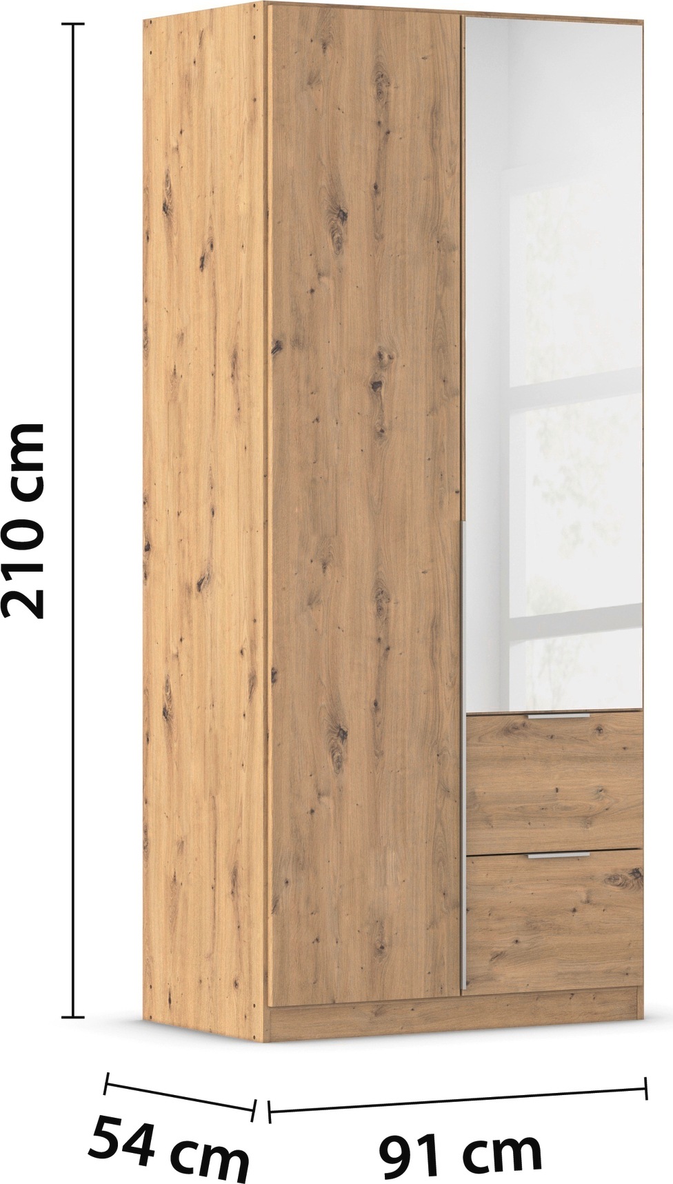 rauch Drehtürenschrank »Kleiderschrank Schrank Garderobe AGORDO mit Dekor- oder Hochglanzfront«, (in zwei Griff-Farben mit Dekor- oder Hochglanzfront), mit Außenschubkästen, in 6 Breiten und 2 Höhen MADE IN GERMANY
