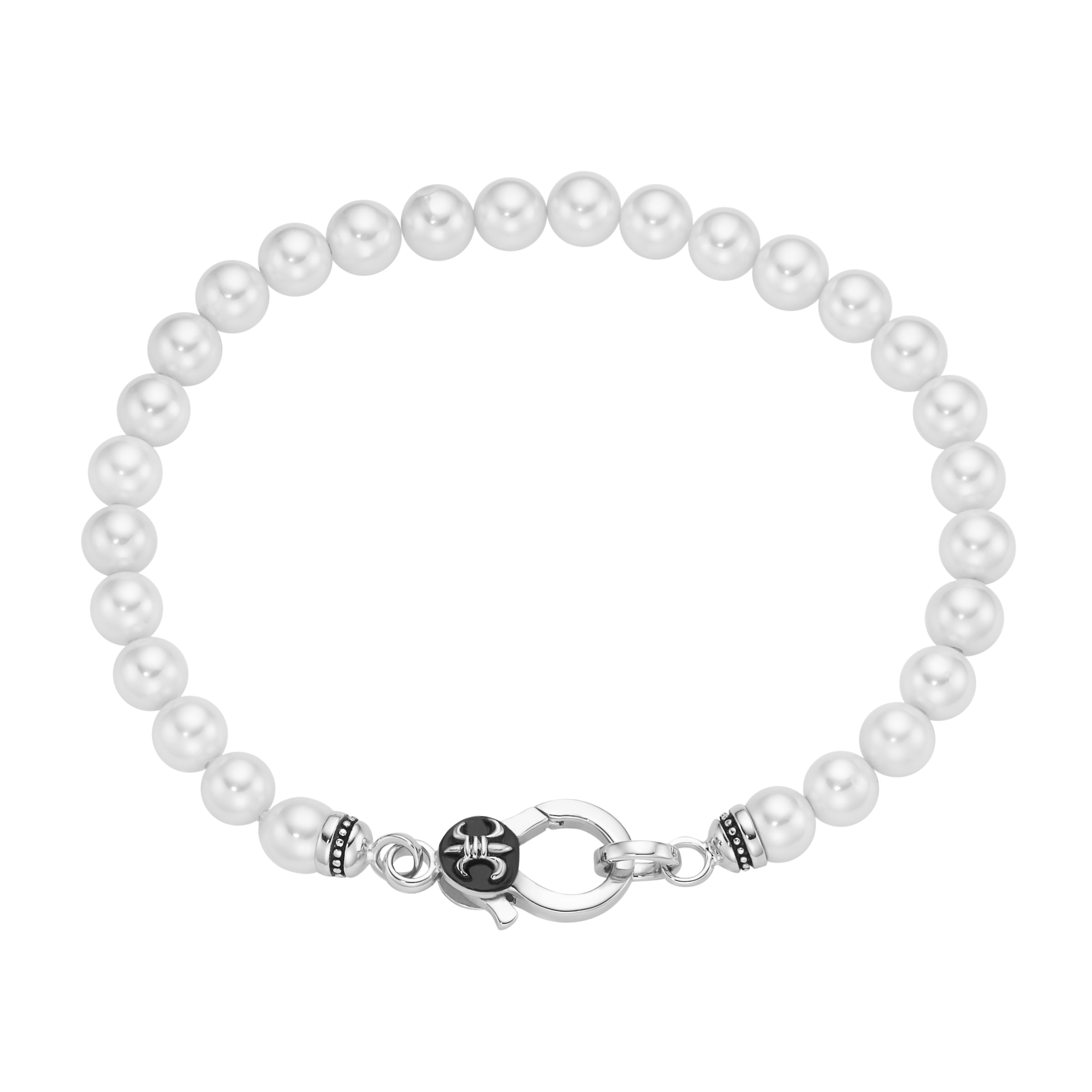 Armband »Armband mit weißen Muschelkern-Perlen, Silber 925«