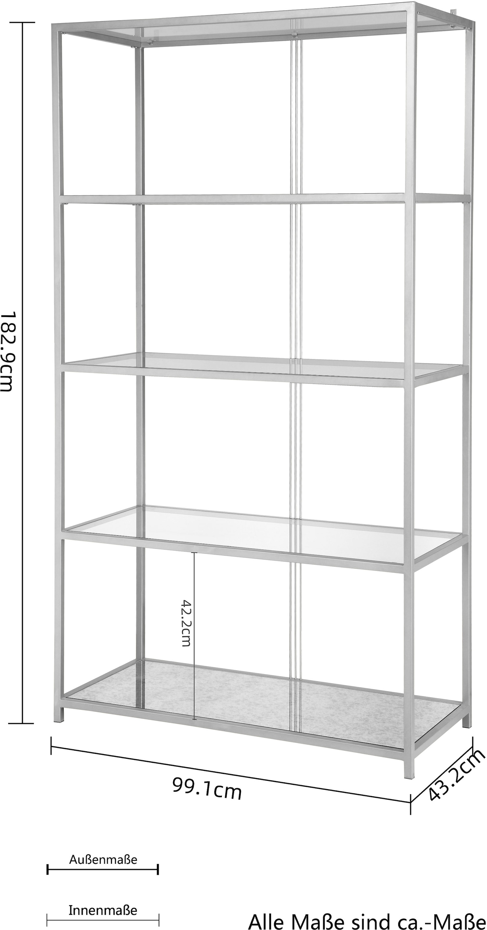 Timbers Standregal »Maury, TOPSELLER!, OTTOs Choice«, Gestelle aus Metall, 4 Ablagefächer, Breite 99,1 cm