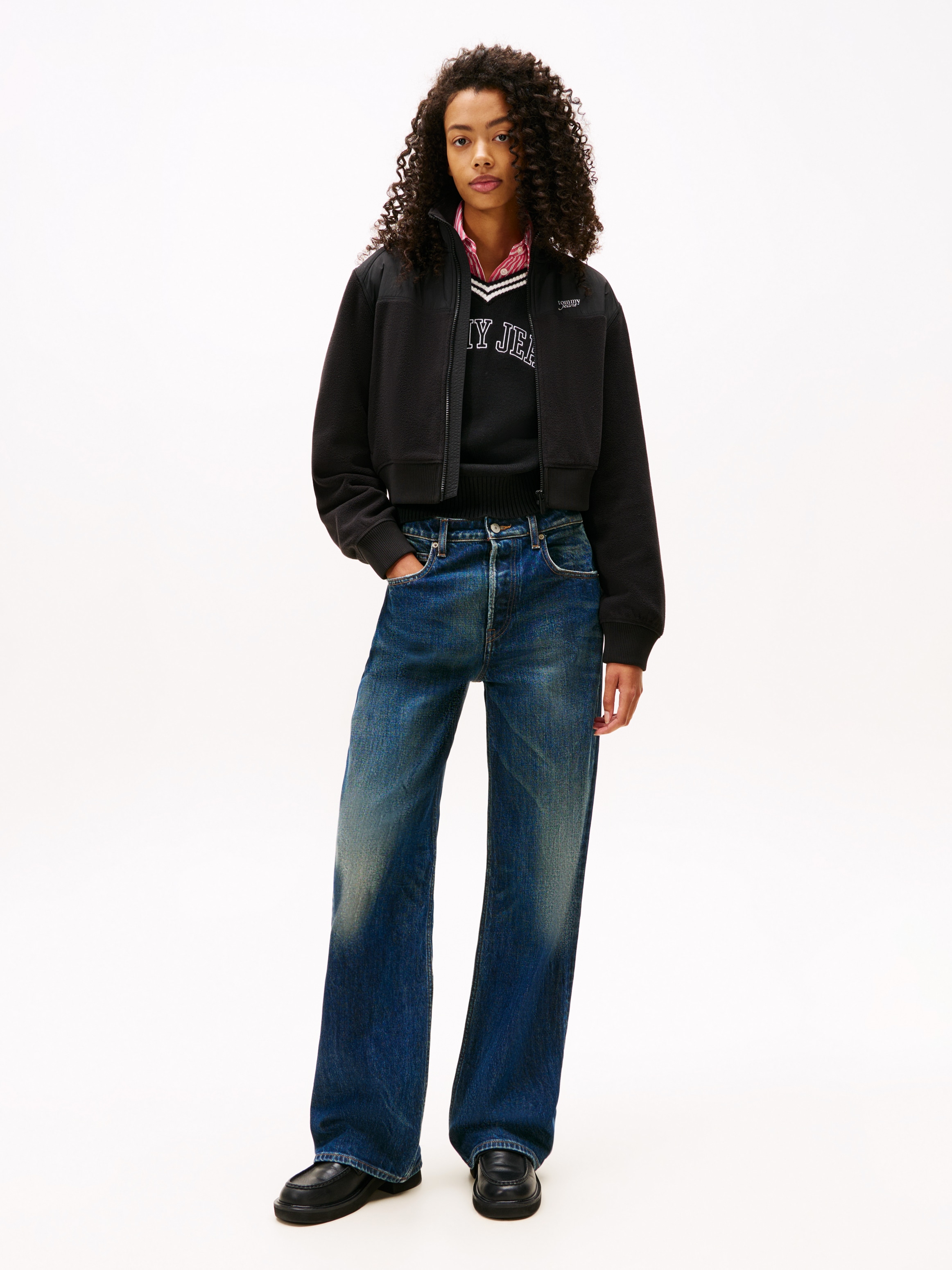 Tommy Jeans Sweatjacke »TJW FABRIC MIX FLEECE ZIP THRU«, aus weicher Fleece Qualität
