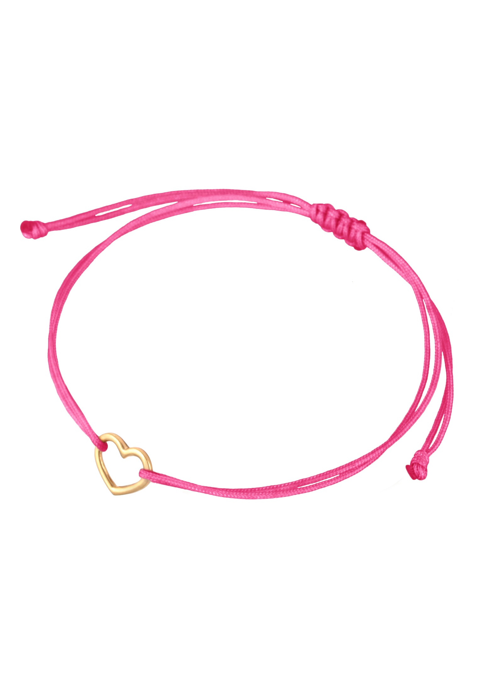 Elli Armkette »Armband Herz Textilarmband 925 Silber vergoldet«
