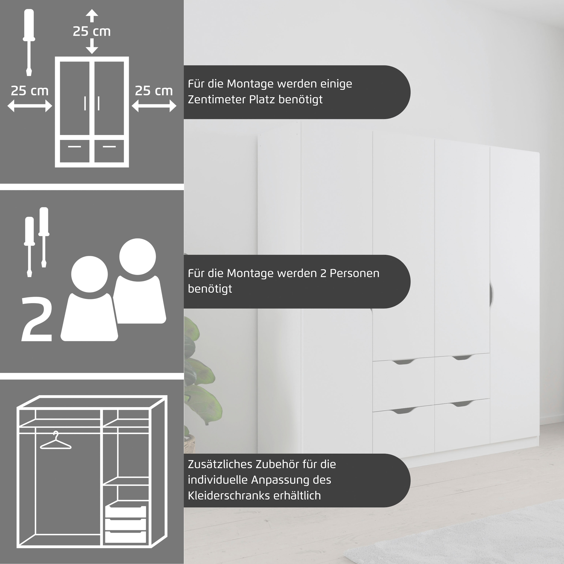 rauch Kleiderschrank »Freising« Türen mit Griffmulden