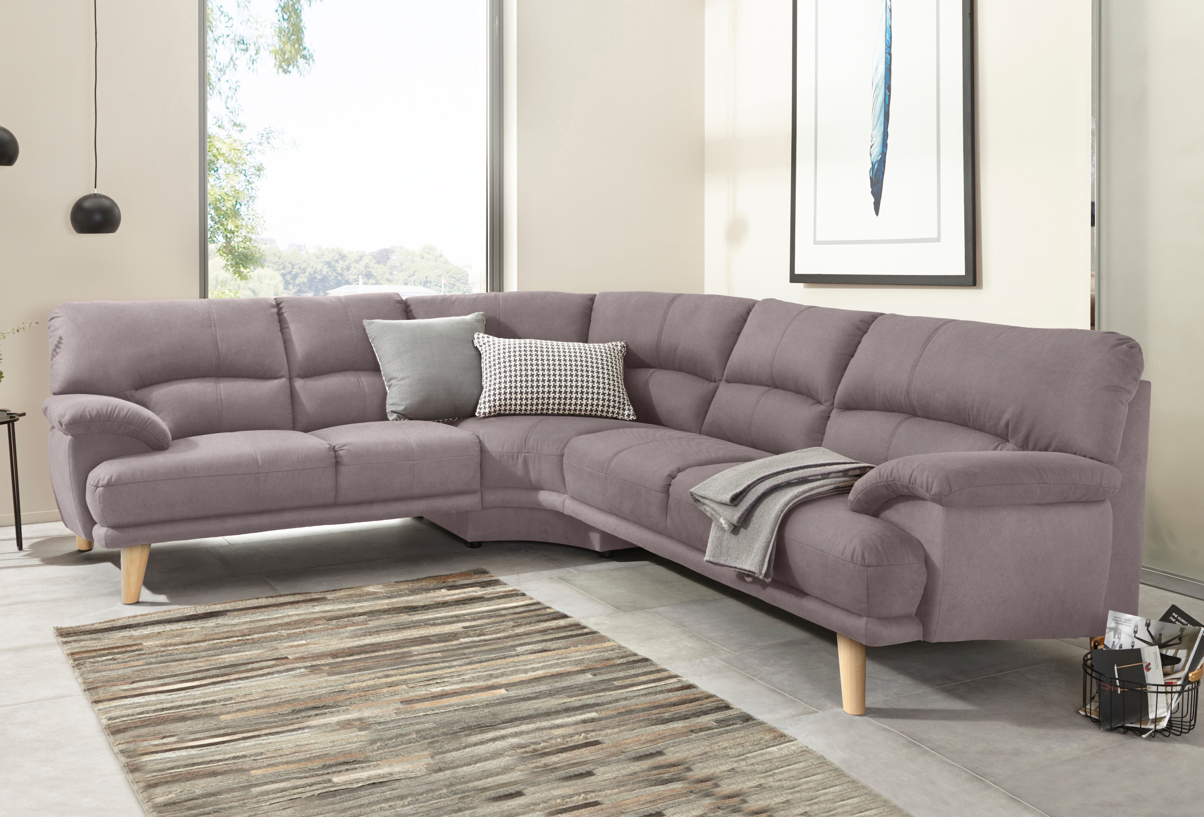 TRENDMANUFAKTUR Polsterecke »Cecilia, italienisches Designsprache, modern und komfortabel, L-Form,«, toller Sitzkomfort und bequeme Armlehnen