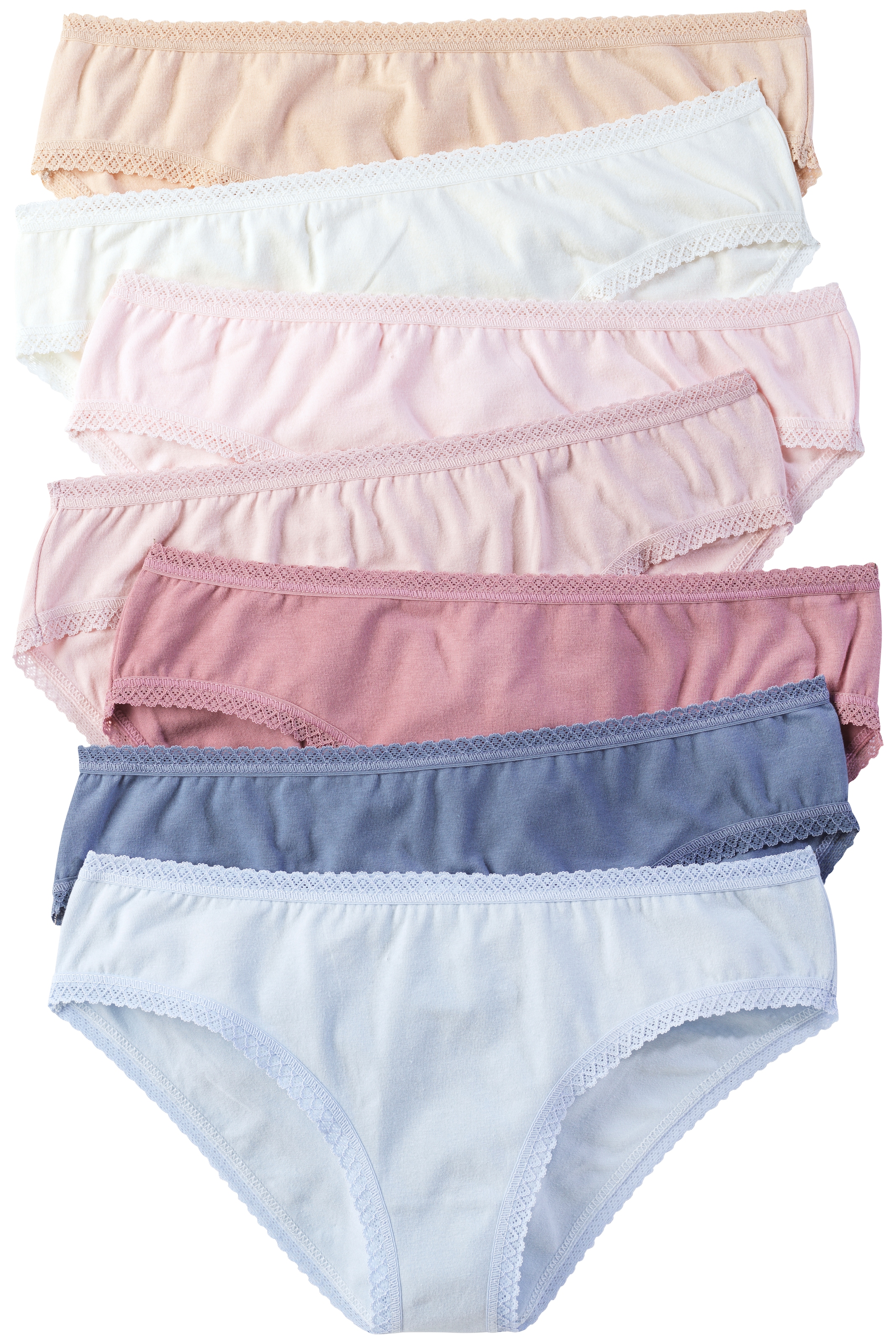 Vivance Jazz-Pants Slips, (7er-Pack), aus weicher Baumwollqualität mit feiner Spitzeneinfassung