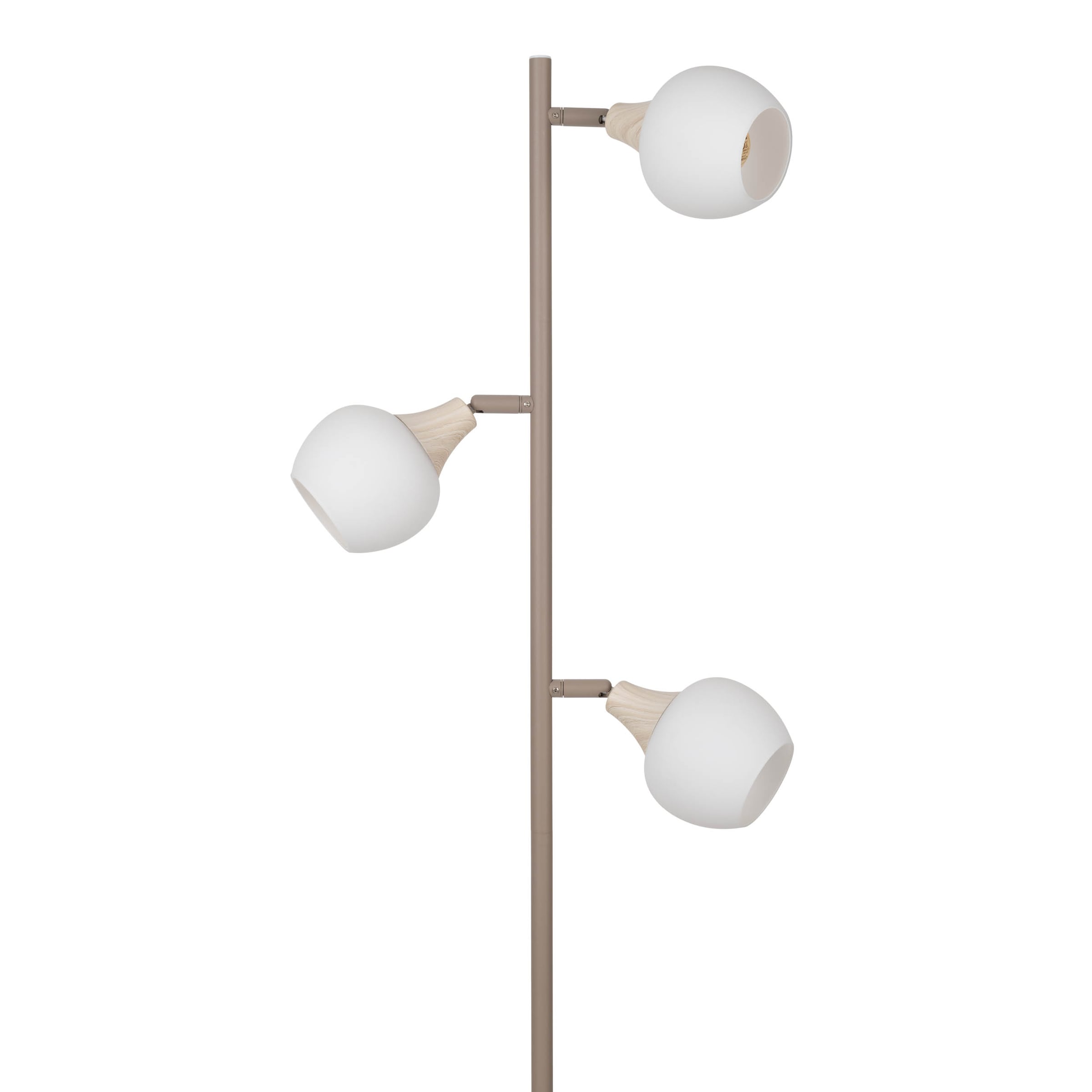 näve Stehlampe »Monaco« E14 1 Stk. 3xE14, Glasschirm, Holzstrukturdetail auf Sockel und Fassungshalterung