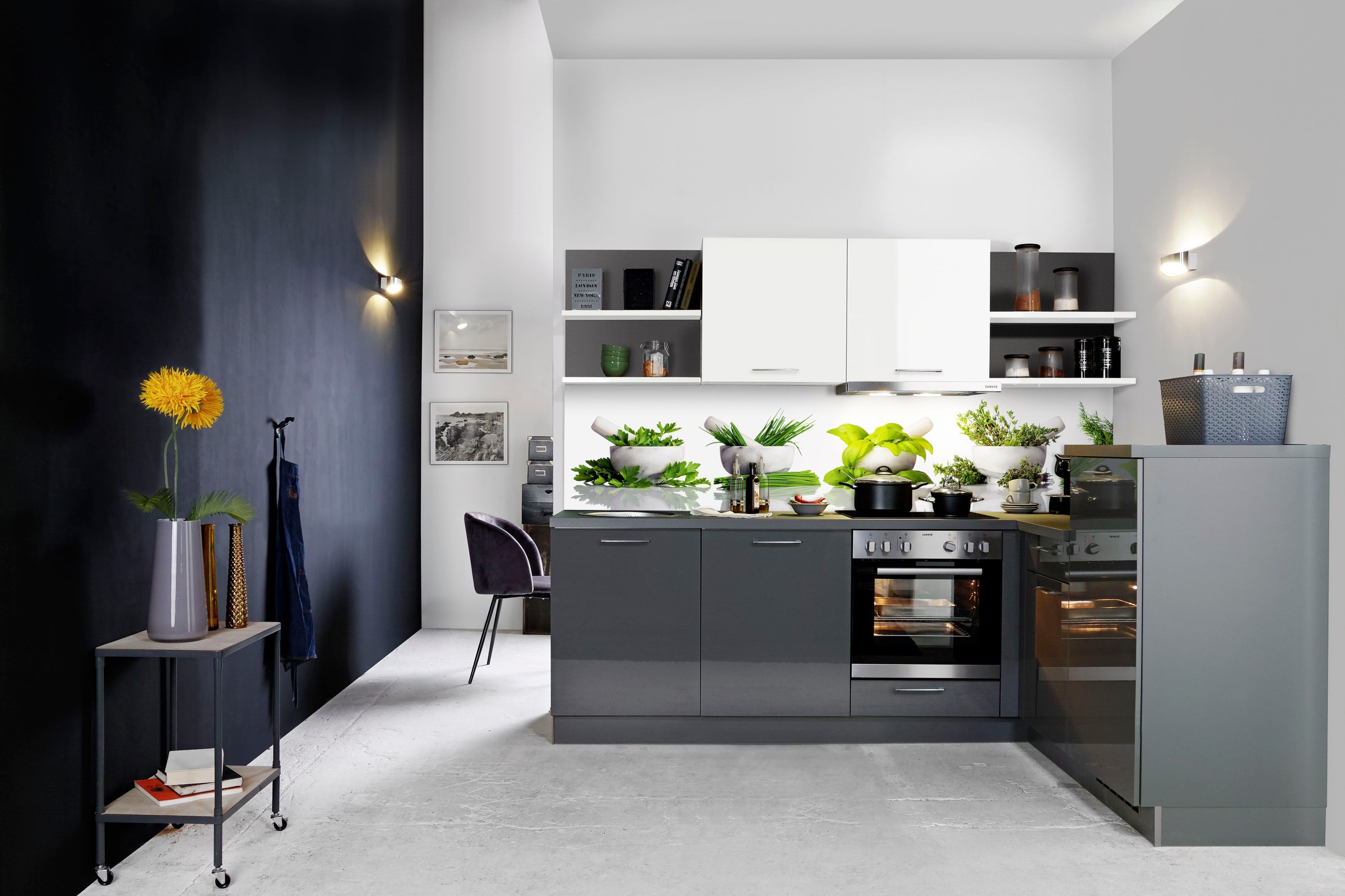 Express Küchen Winkelküche »Jena«, vormontiert, mit Soft-Close-Funktion, Stellbreite 245 x 175 cm