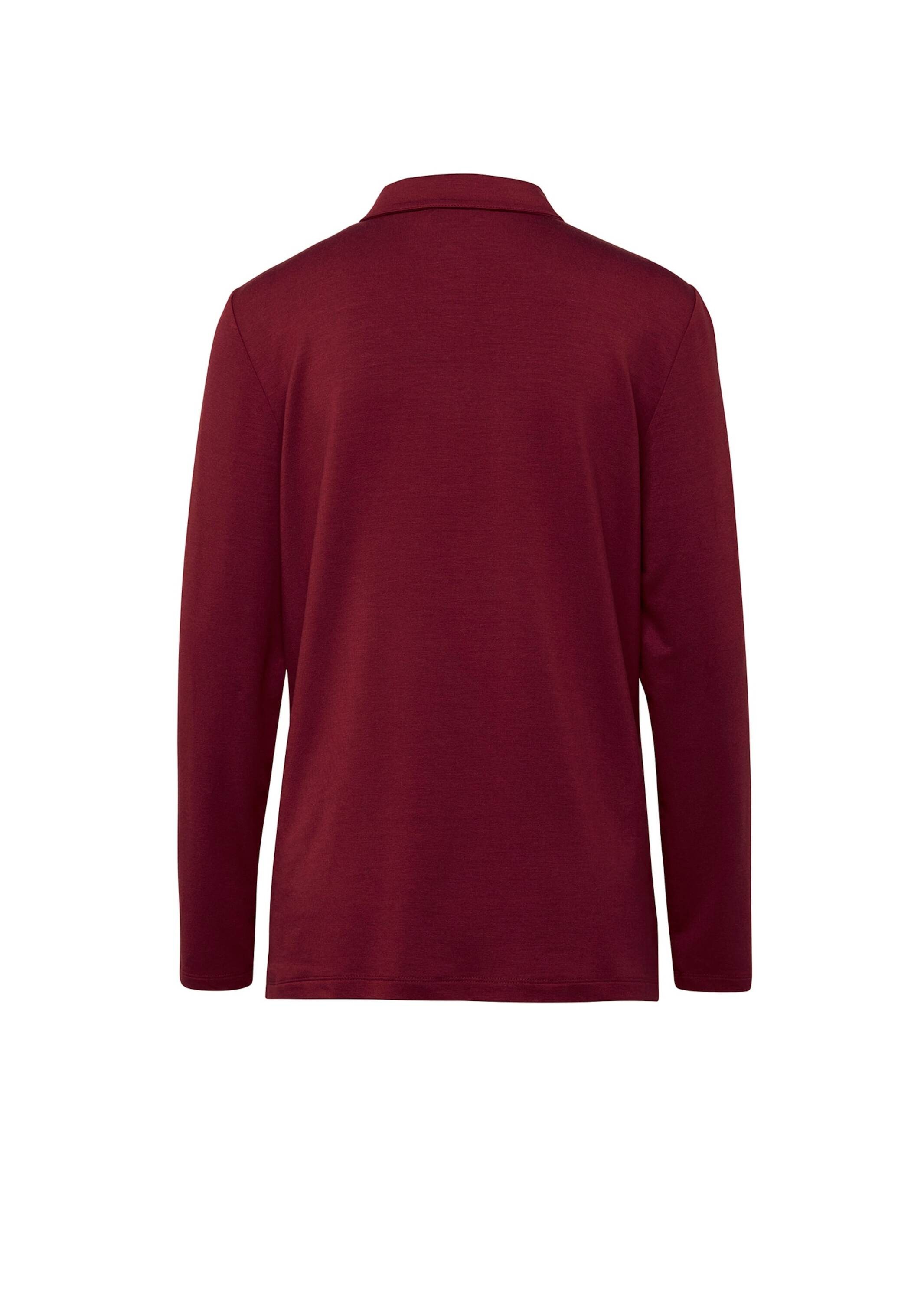 GOLDNER Poloshirt »Poloshirt Langarm Poloshirt mit Schmuckband an Knopfleiste«