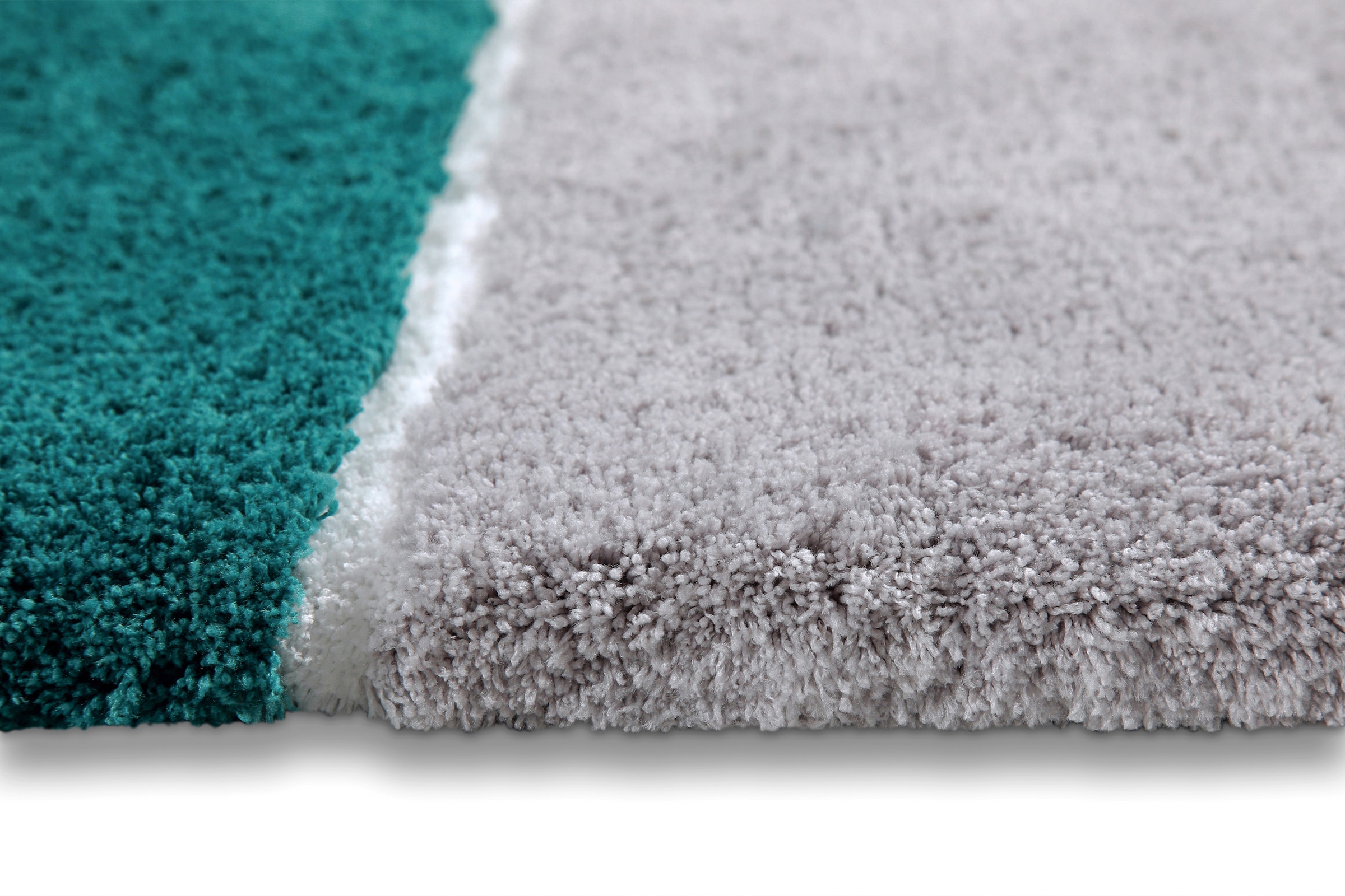 Homie Living Badematte »Rio Marina« Höhe 30 mm rutschhemmend beschichtet fußbodenheizungsgeeignet | schnell trocknend flauschiger Badteppich, modern gestreift, waschbar, Badezimmerteppich