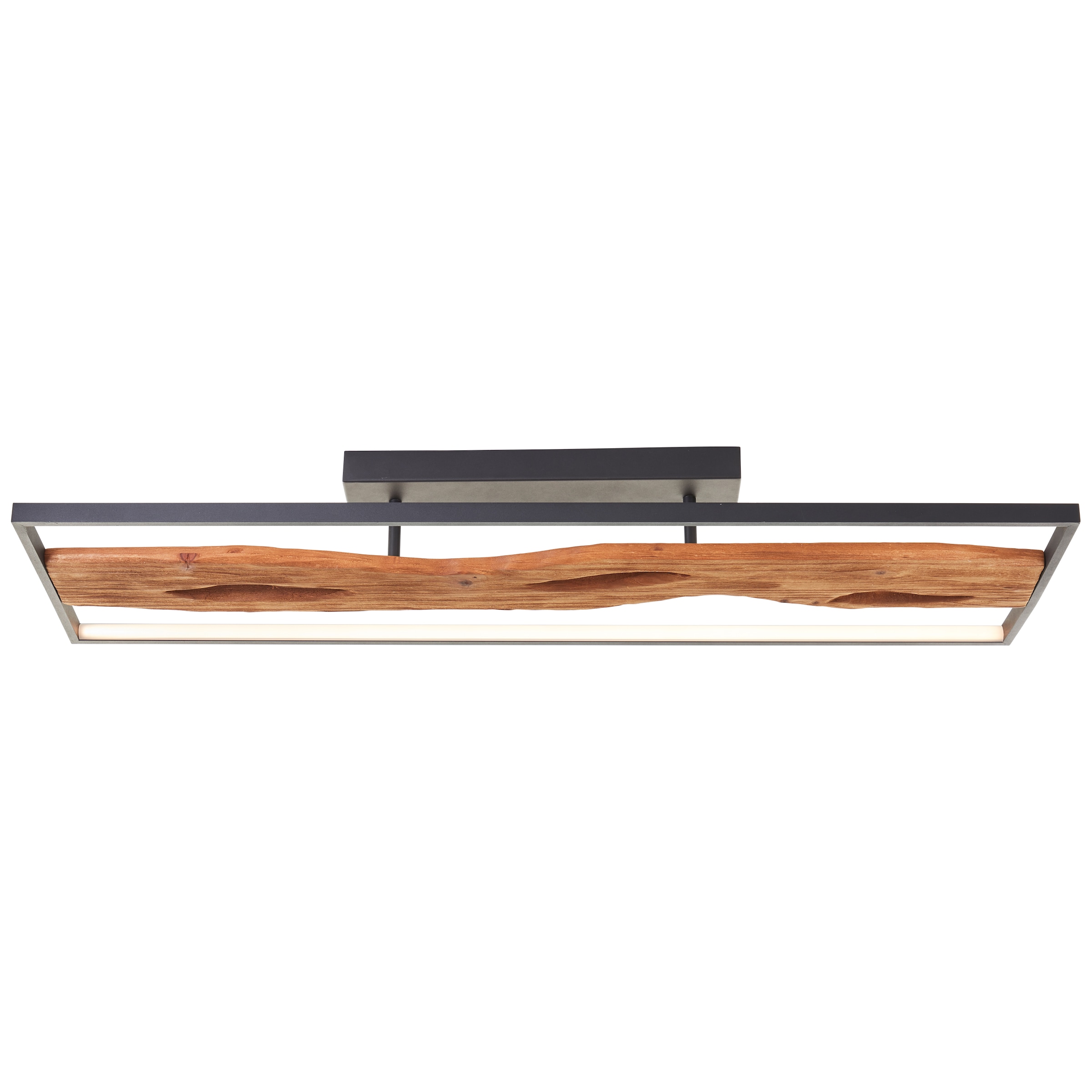 Brilliant LED Deckenleuchte »Chaumont«, LED Deckenlampe, 100x14x30 cm, 6600 lm 3000 K, Metall/Holz/Kunststoff