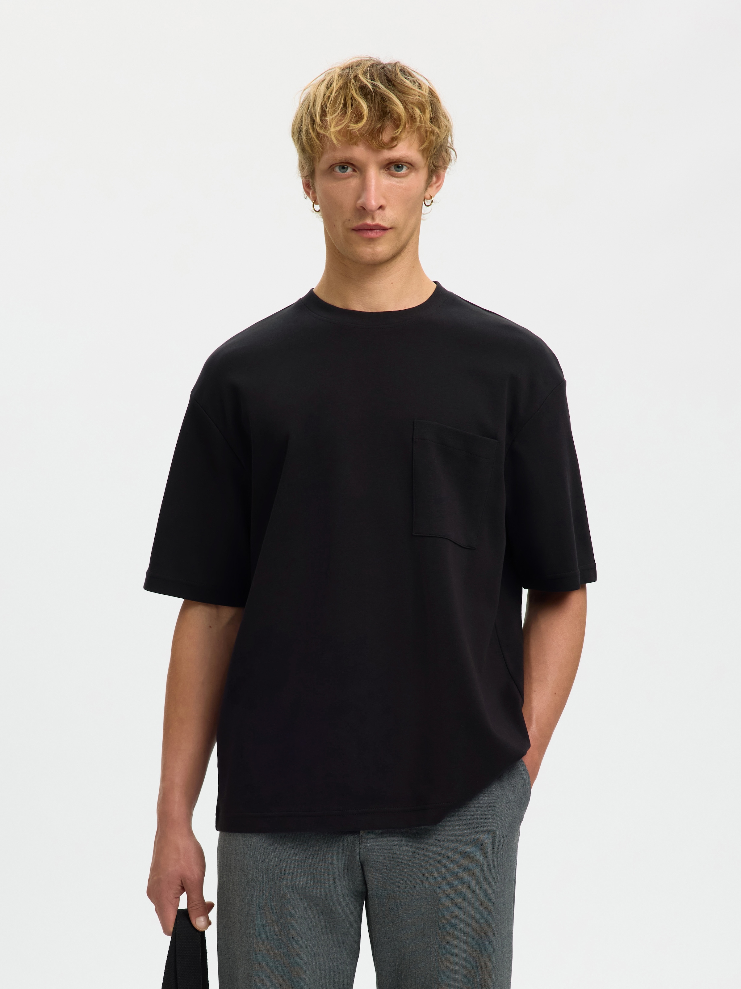 SELECTED T-Shirt »SLHLOOSEOSCAR POCKET SS TEE NOOS«