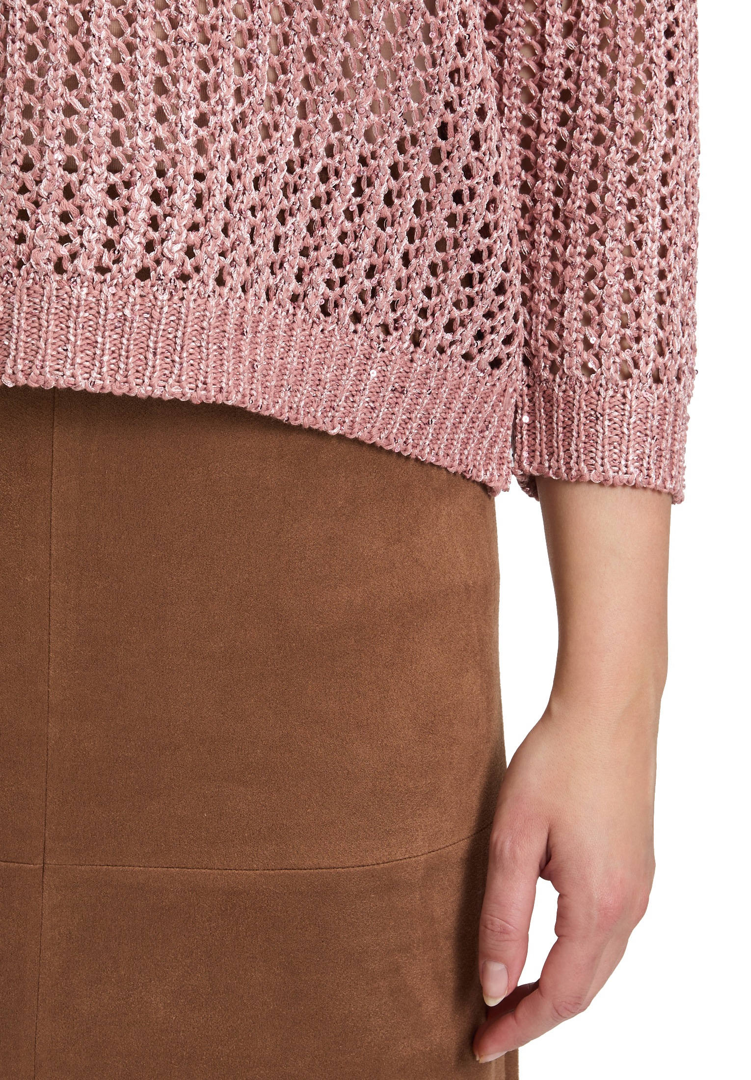 Betty Barclay Rundhalspullover »Lochstrick-Pullover mit Pailletten«