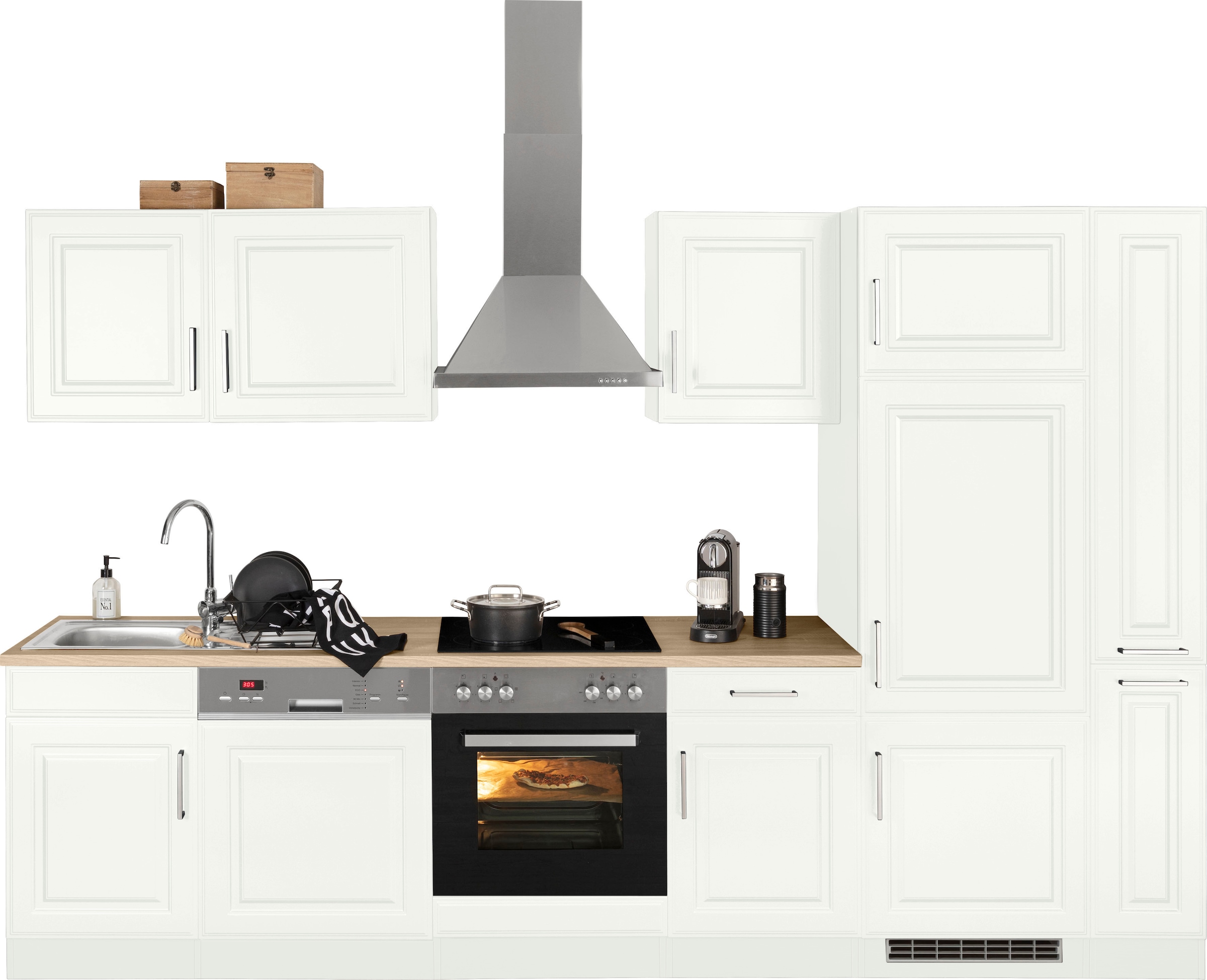 Landhaus-Stil Küchenzeile im hochwertigen MDF bei MÖBEL Breite kaufen Fronten cm, »Stockholm«, 310 OTTO mit HELD