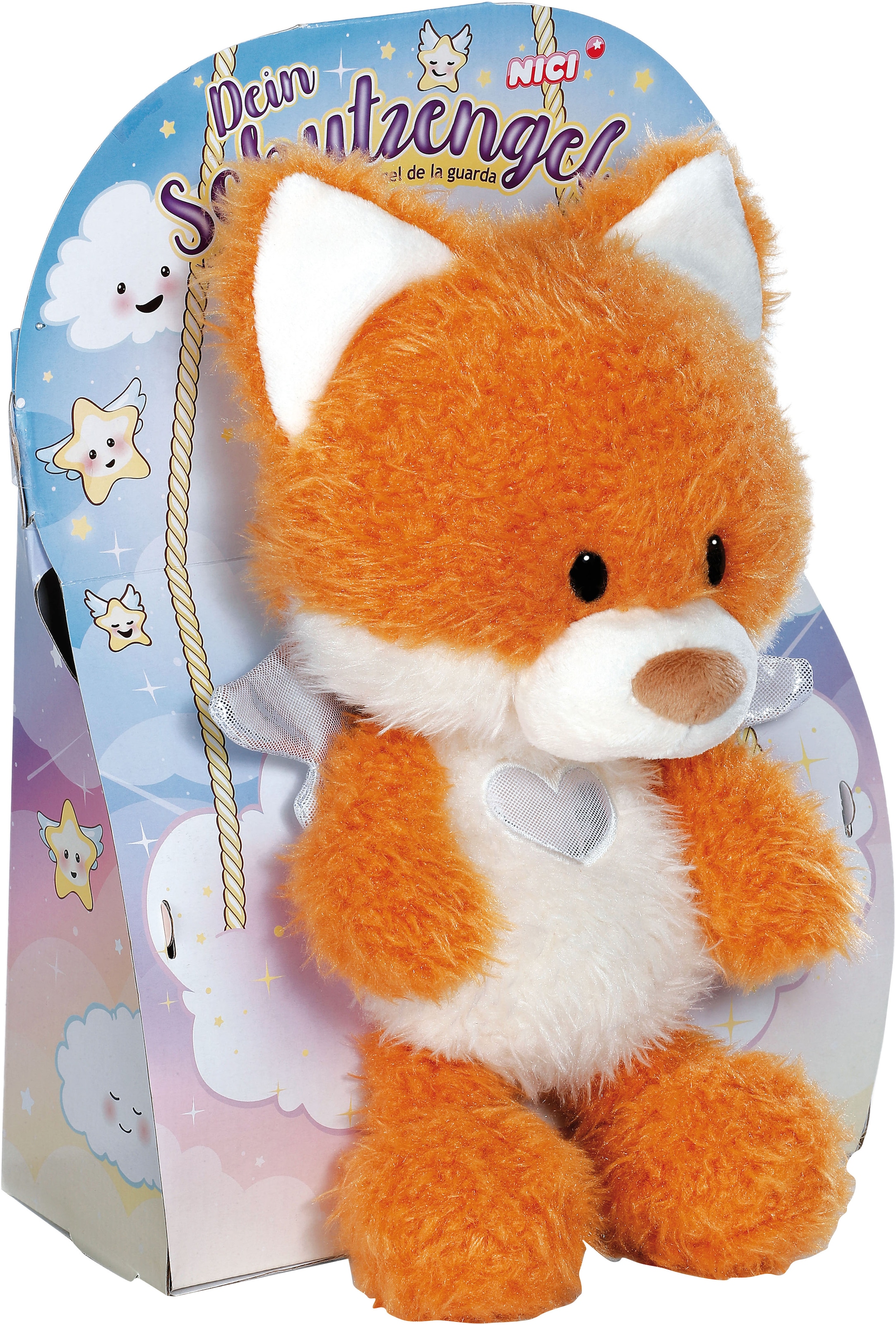 Nici Kuscheltier »Dein Schutzengel, Fuchs La La Foxie 28 cm« mit silbernen Flügeln & Herz auf der Brust in Geschenkbox