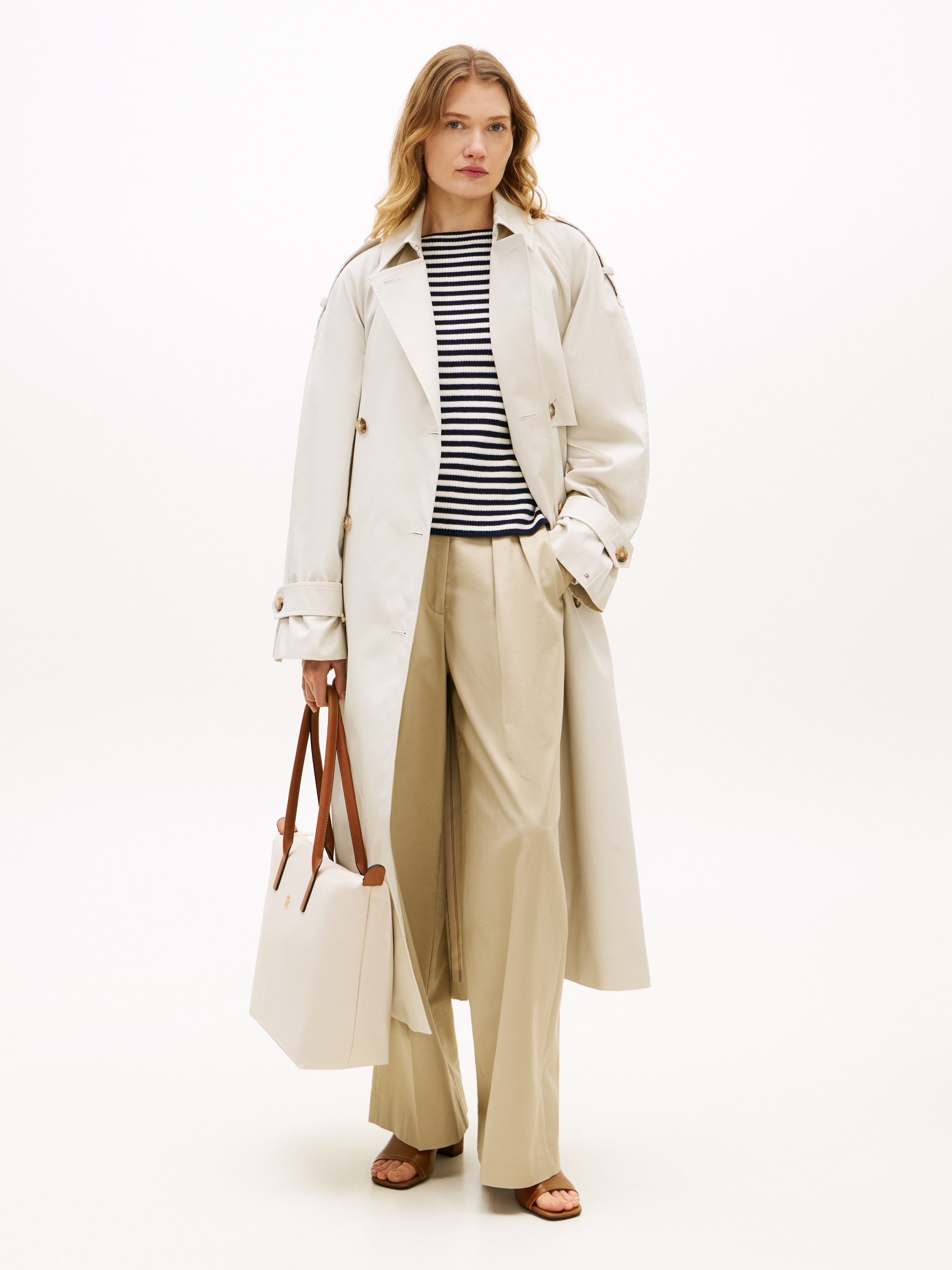 Tommy Hilfiger Tragetasche »POPETTE TOTE« Damen Handtasche, Schultertasche mit kontrastfarbigen Henkeln