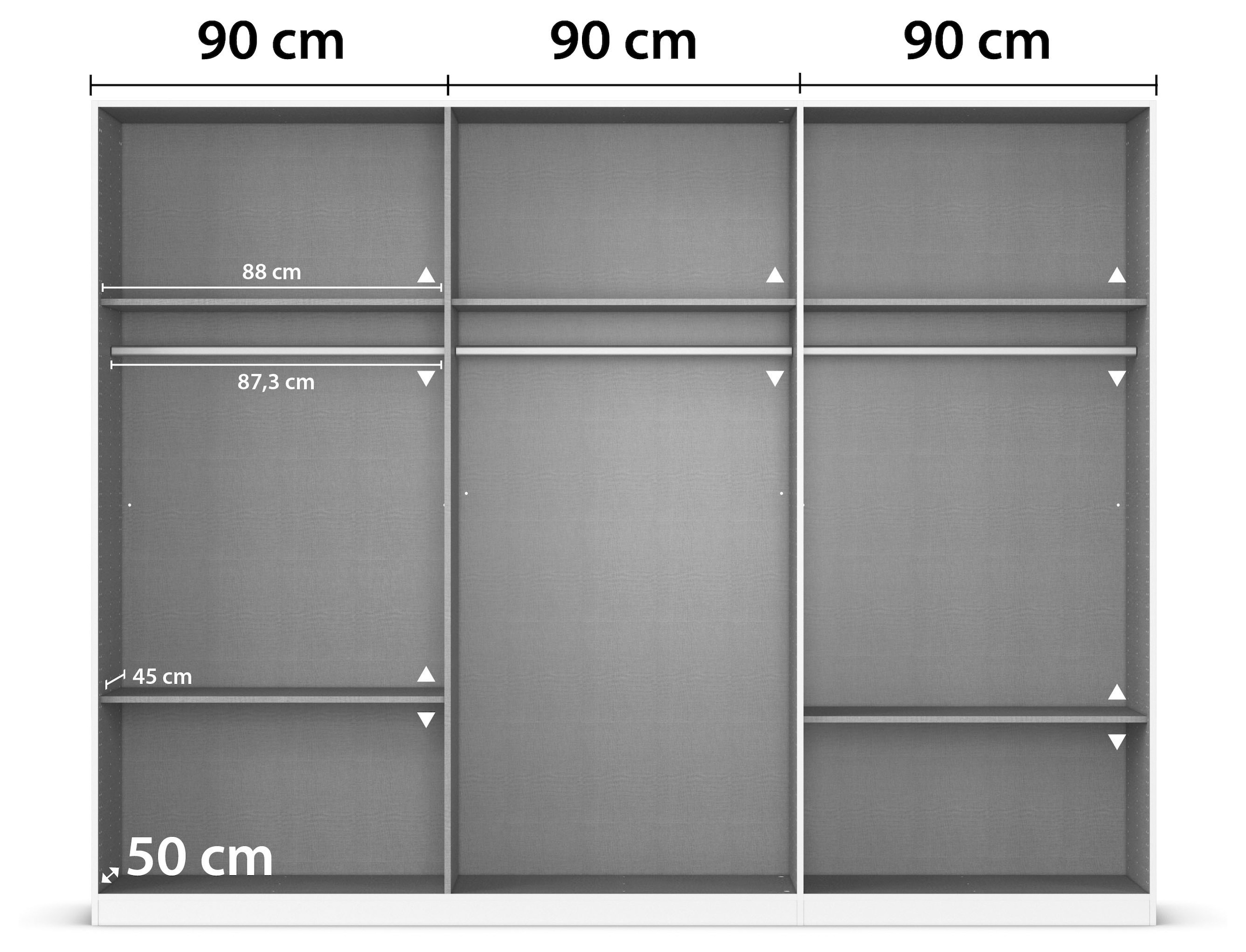 rauch Drehtürenschrank »Kleiderschrank Schrank Garderobe AGORDO mit Dekor- oder Hochglanzfront«, (in zwei Griff-Farben, Breiten 91-360 cm), durchdachte Innenausstattung, in 7 Breiten und 2 Höhen MADE IN GERMANY