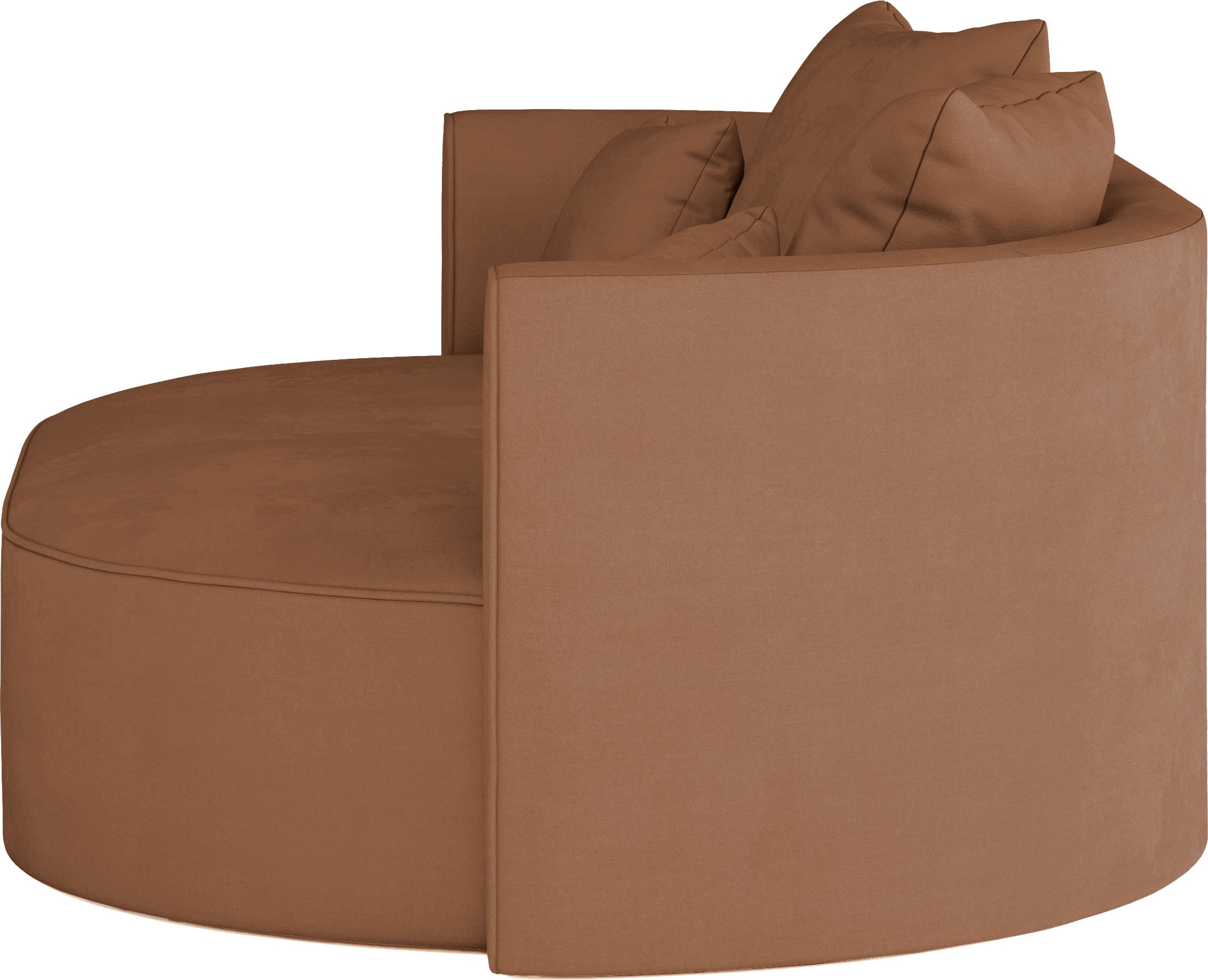 LeGer Home by Lena Gercke 2,5-Sitzer »ISALIE, rundes Loungesofa, mit Kissen, perfekt gepolstert«, moderne Stoffe, mit 4 Zierkissen, extra große Sitzfläche