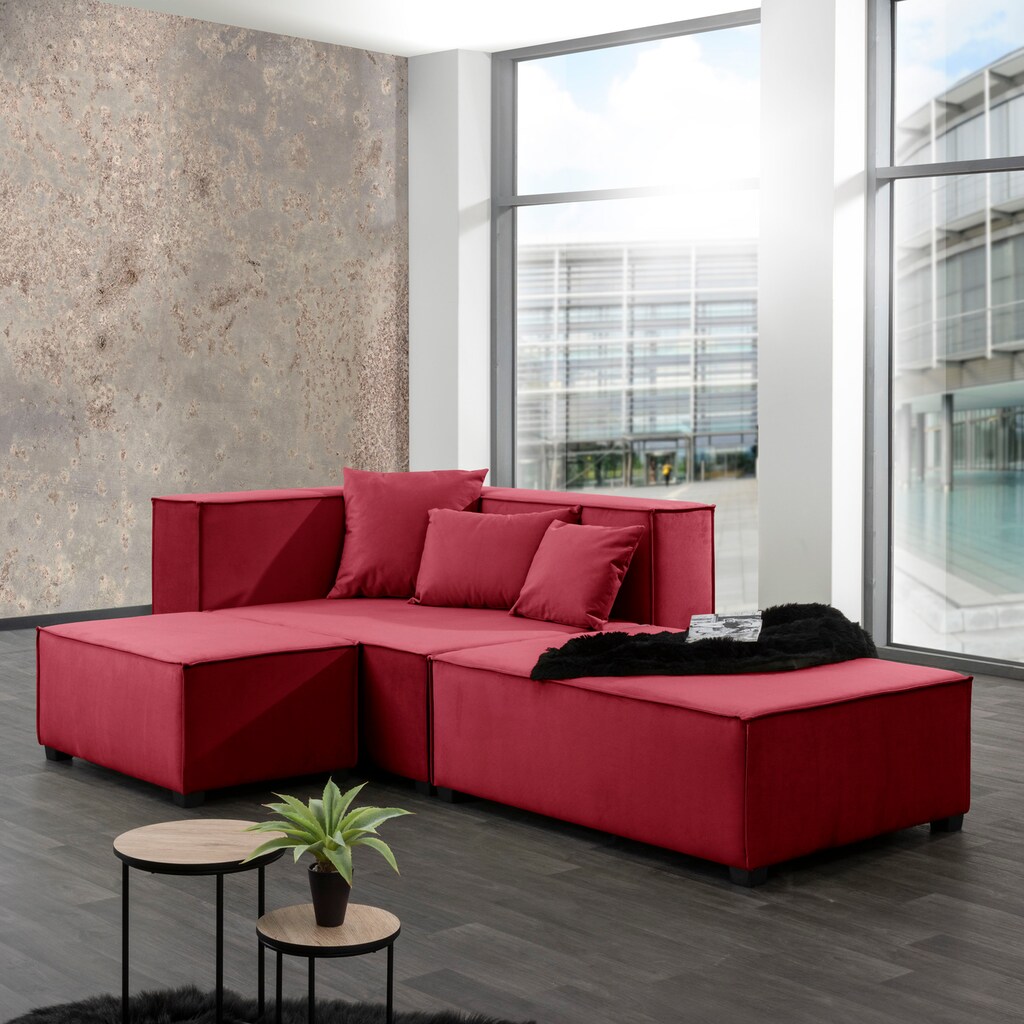 Max Winzer® Wohnlandschaft »MOVE«, (Set), Sofa-Set 08 aus 5 Sitz-Elementen, inklusive 3 Zierkissen, kombinierbar