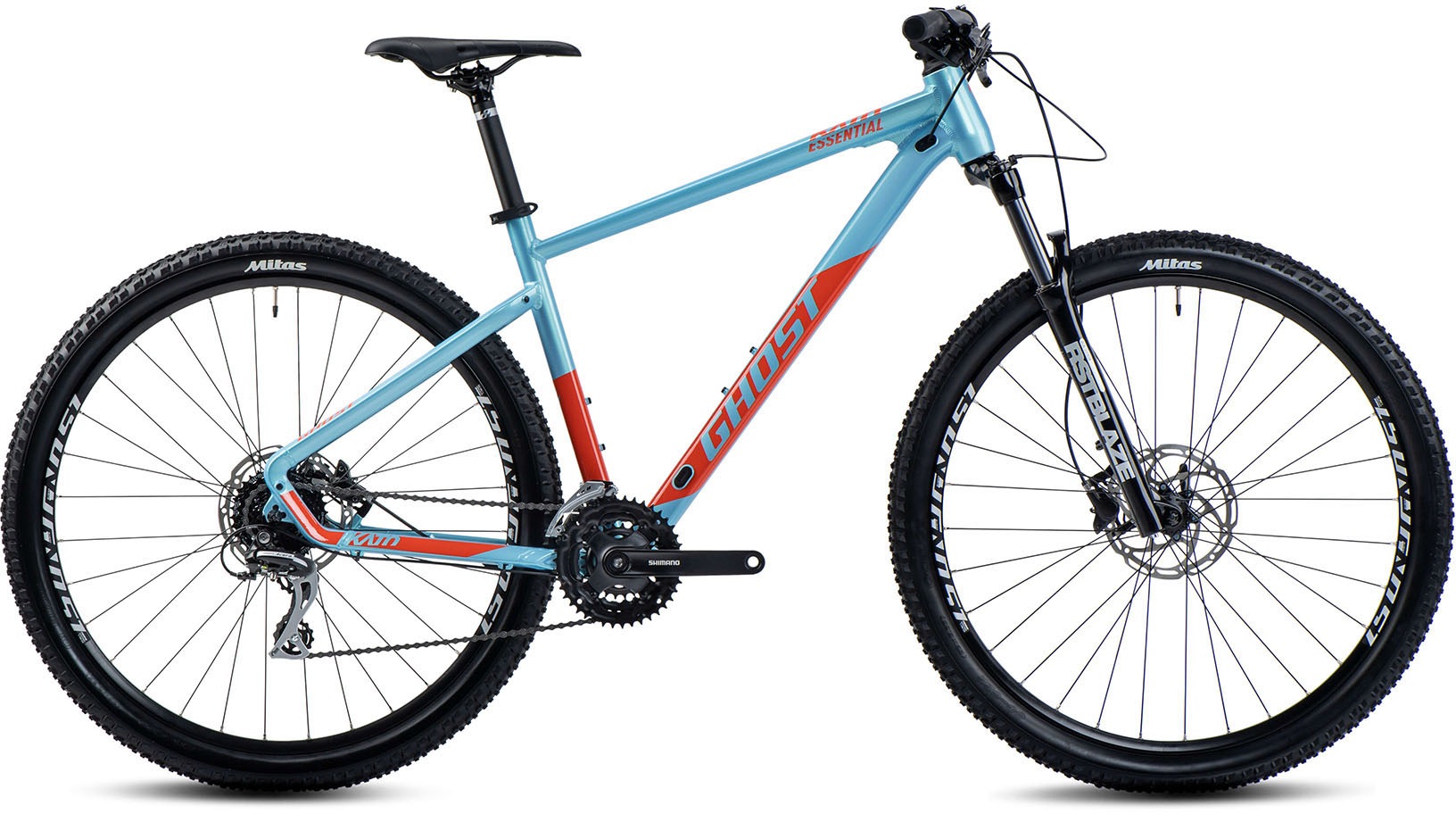 Ghost Mountainbike »Kato Essential AL« 24 Gang Shimano Acera RD-M360 Schaltwerk Kettenschaltung für Damen und Herren in blau, Größe 29 Zoll (73,66 cm)