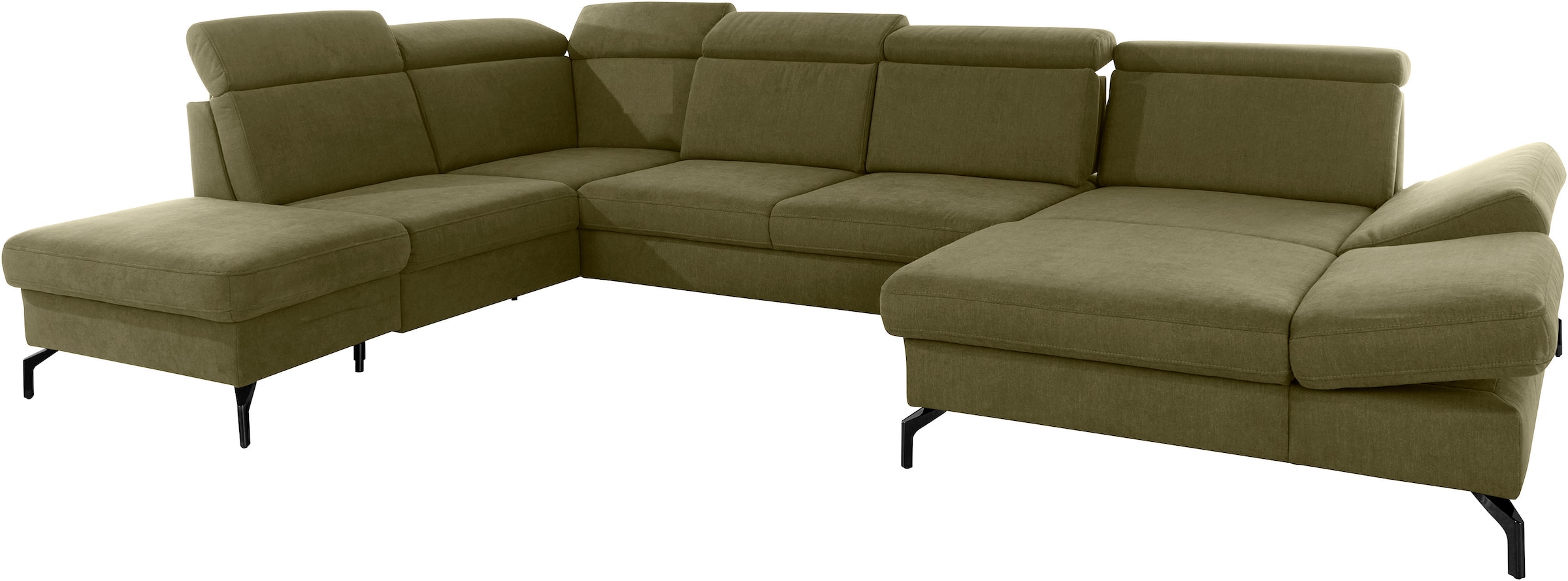 sit&more Wohnlandschaft »Brisbane U-Form« Fußhöhe 15 cm, inklusive Sitztiefen-, Armteil- und Kopfteilverstellung