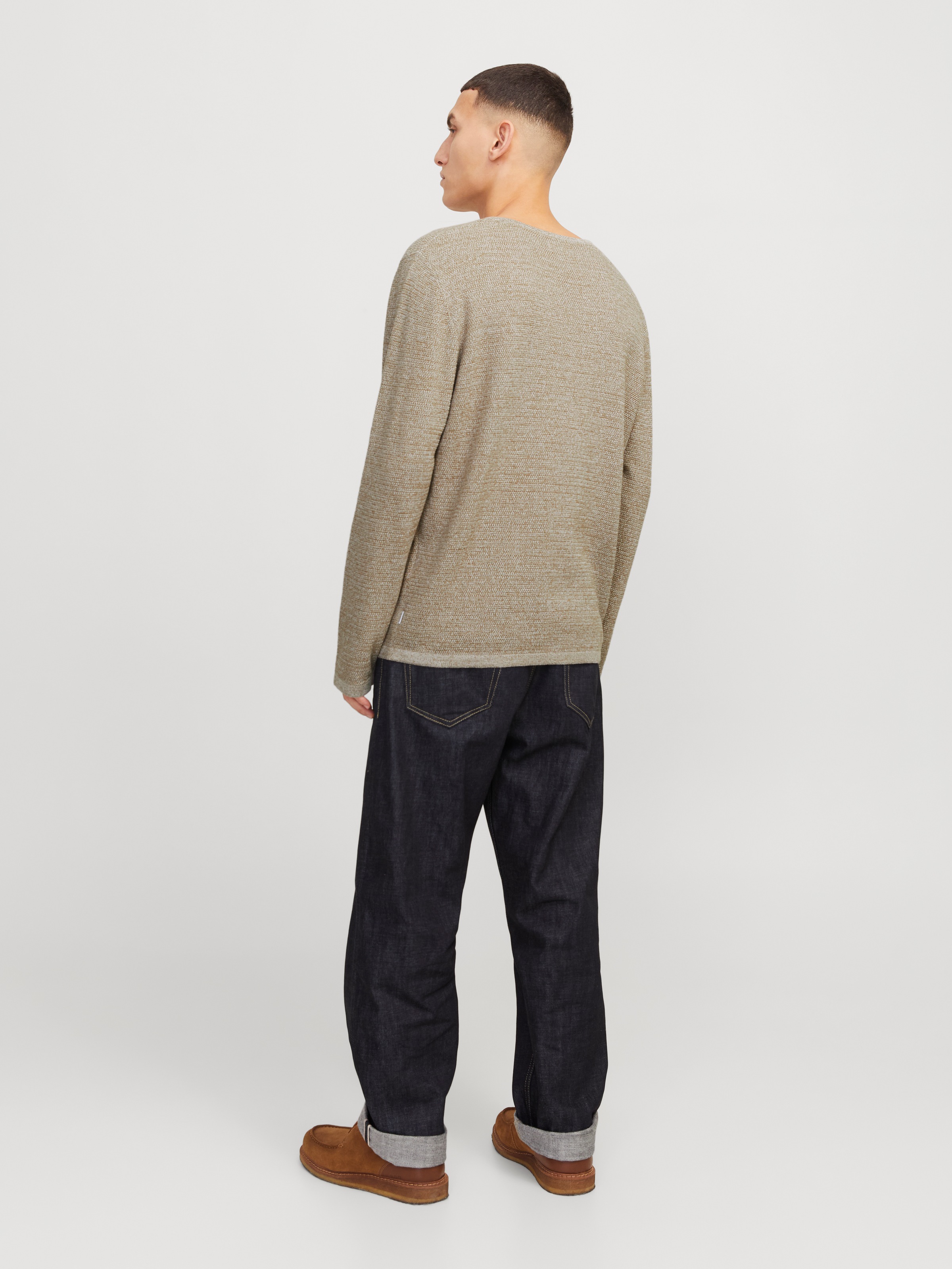 Jack & Jones Rundhalspullover »JJEGEORGE KNIT CREW NECK NOOS«, mit Strick Optik