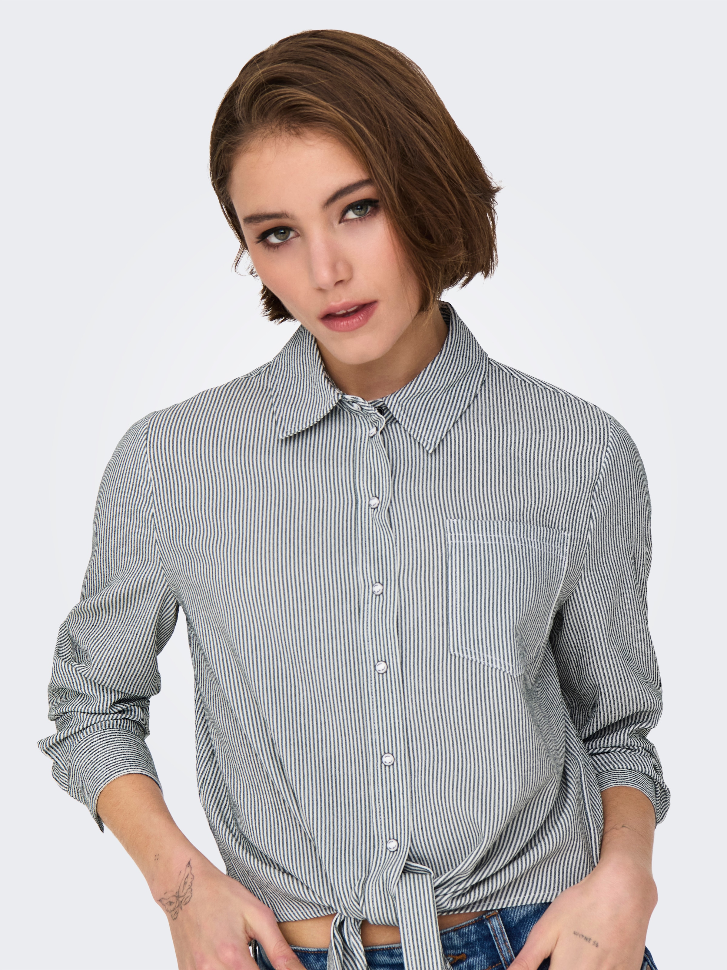 ONLY Hemdbluse »ONLLECEY LS KNOT SHIRT NOOS WVN«