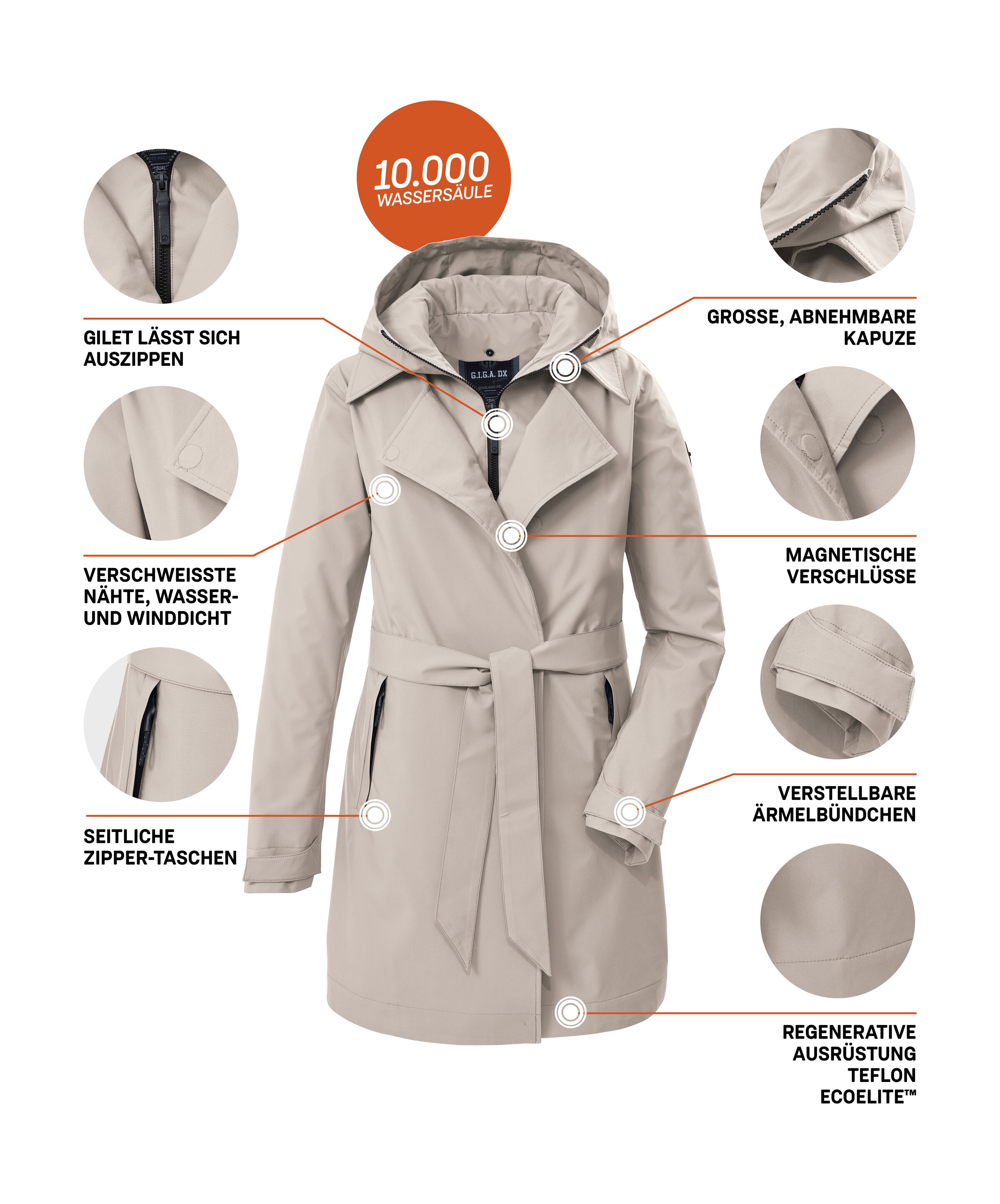 G.I.G.A. DX by killtec Parka »GS 82 WMN PRK« Urbaner Damen Funktionsparka, wasserdicht, atmungsaktiv