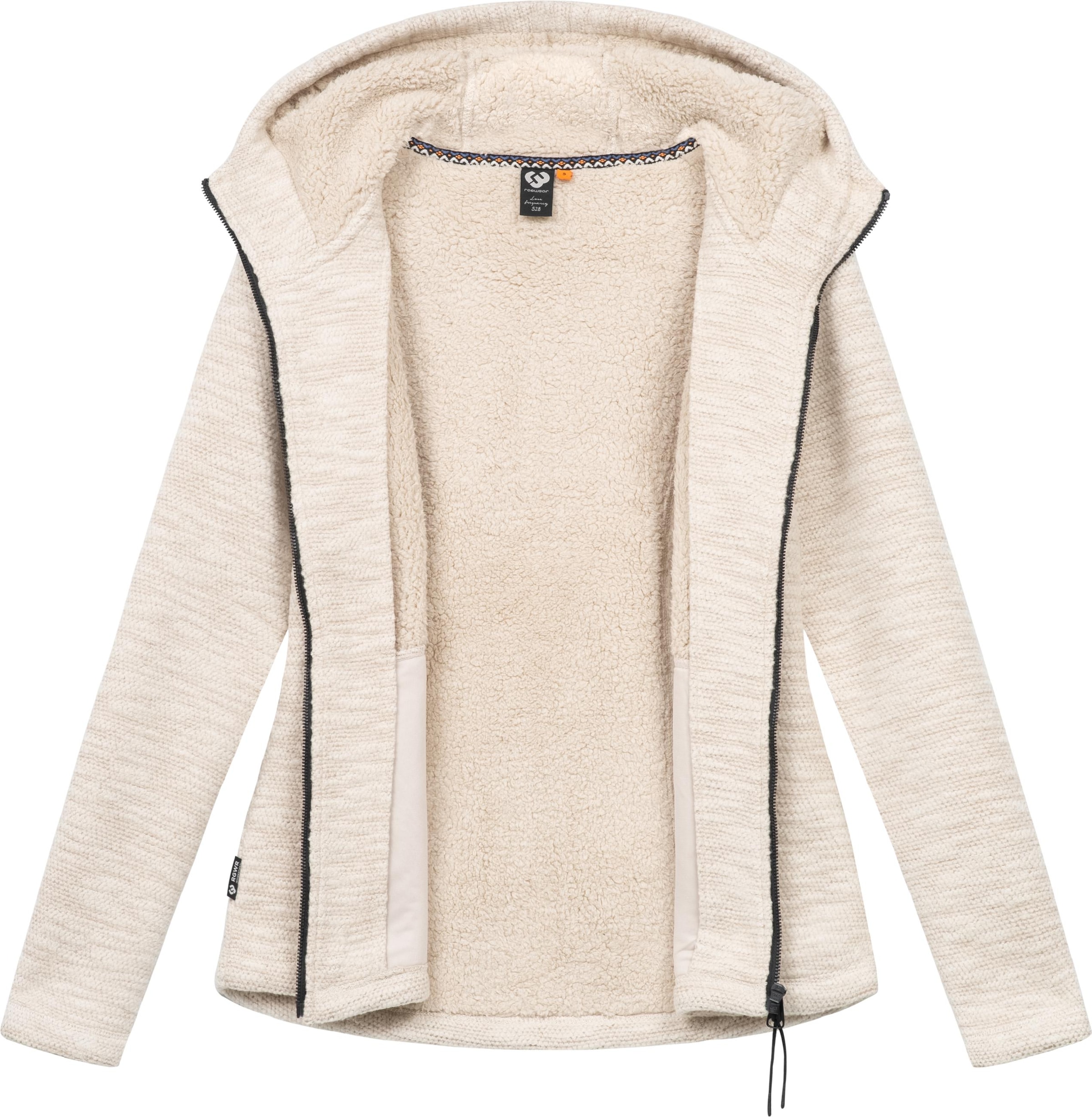 Ragwear Sweatjacke »Kapuzenstrickjacke Lyshka Melange«, Kuschelige Kapuzenjacke in Strick-Optik
