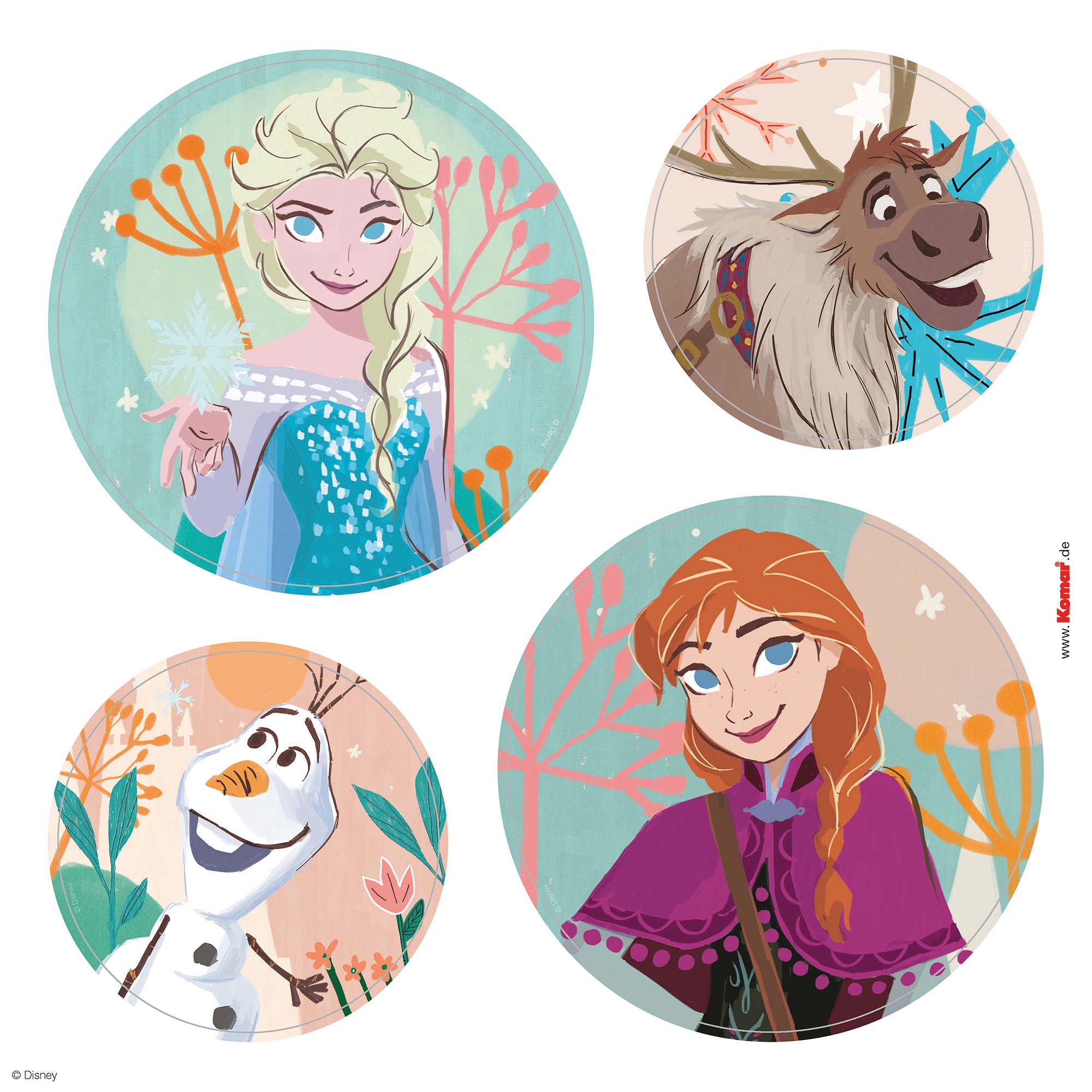 Komar Fensterbild »Fenstersticker - Frozen Royal - Größe 30 x 30 cm« 36 x 30 cm, 2 Bogen
