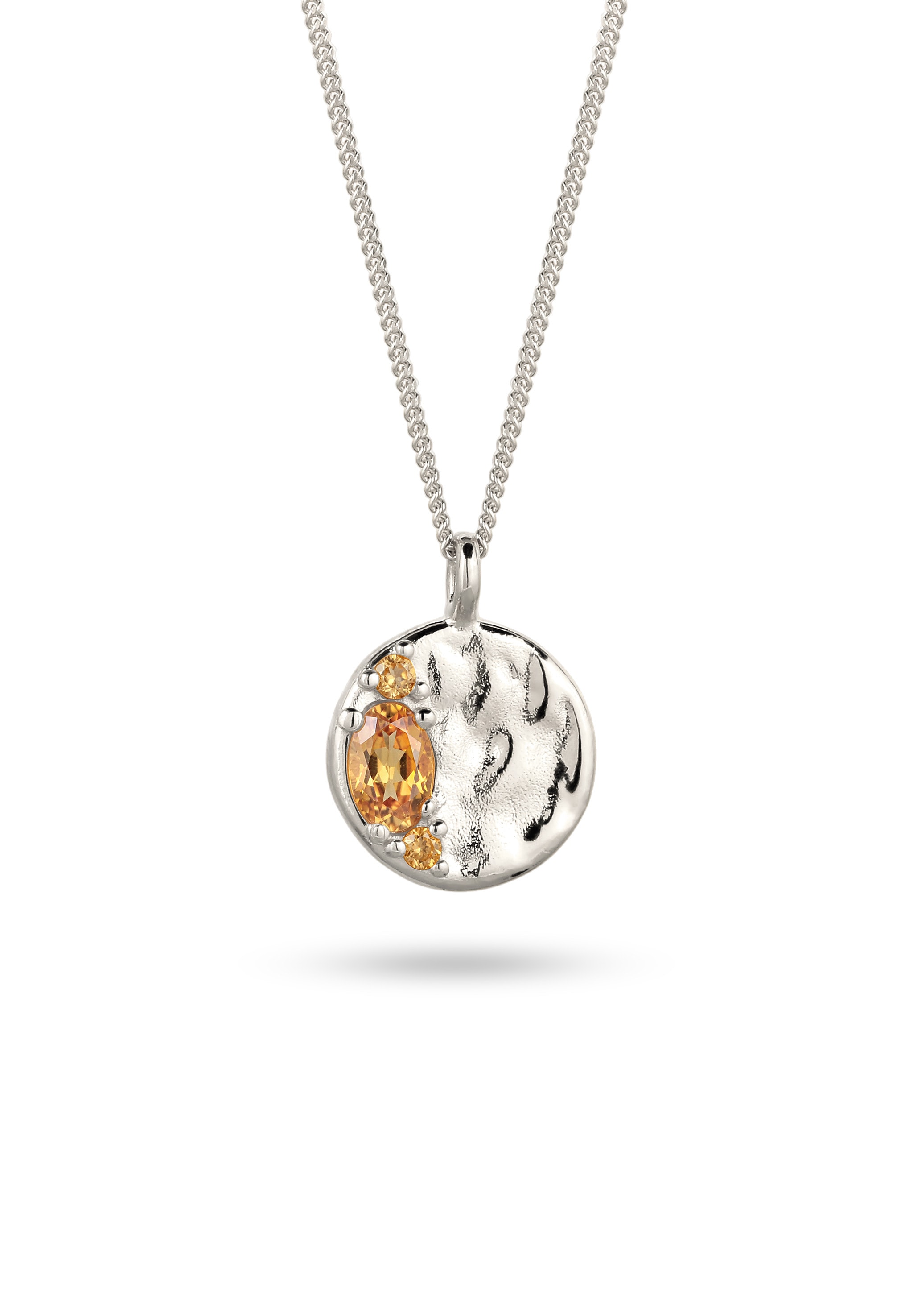 Elli Kette mit Anhänger »Halskette Anhänger Citrin Gelb 925 Sterling Silber«