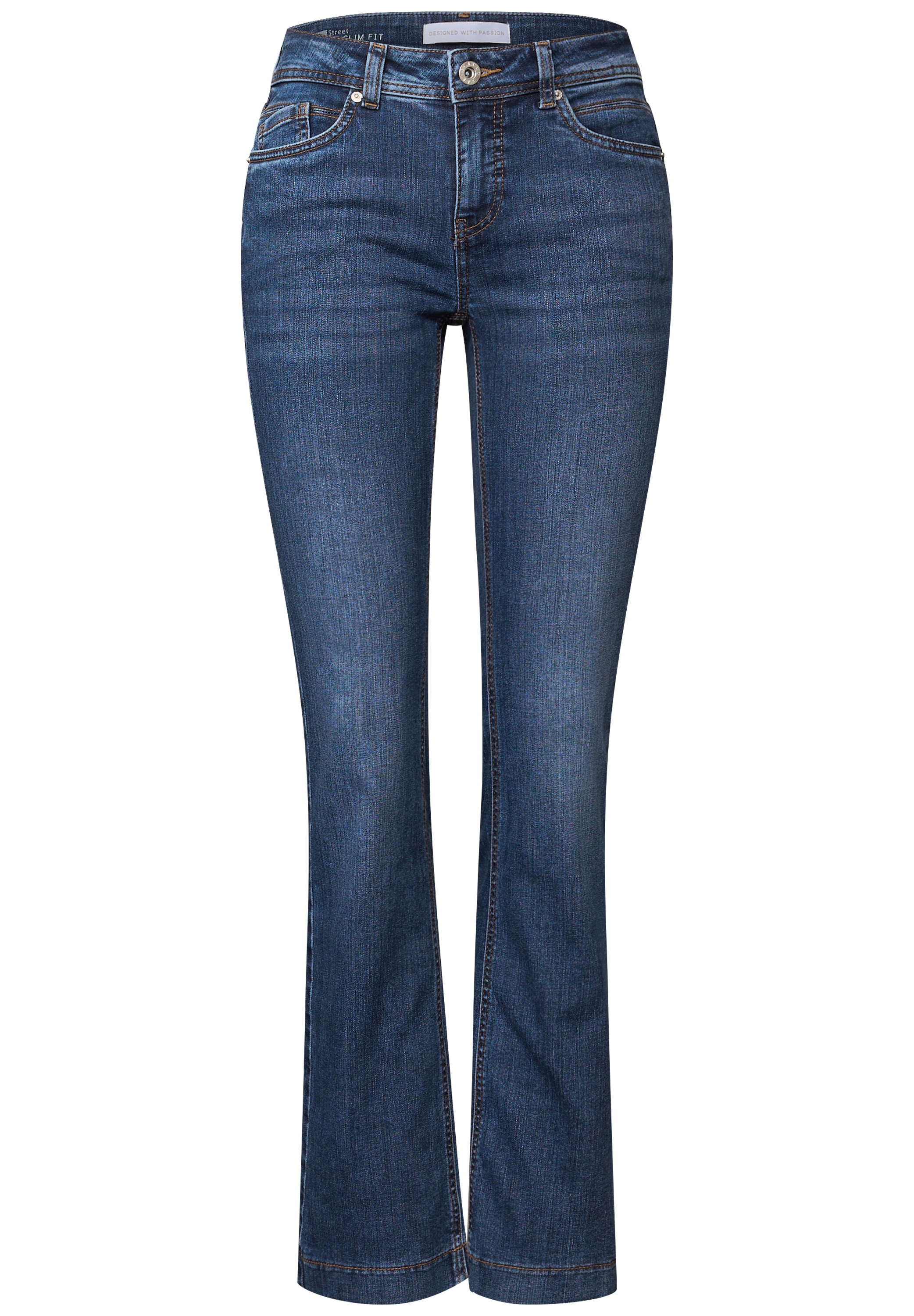 STREET ONE Bootcut-Jeans »Style Bootcut«, in einer Slim Fit Passform und mit Stretch