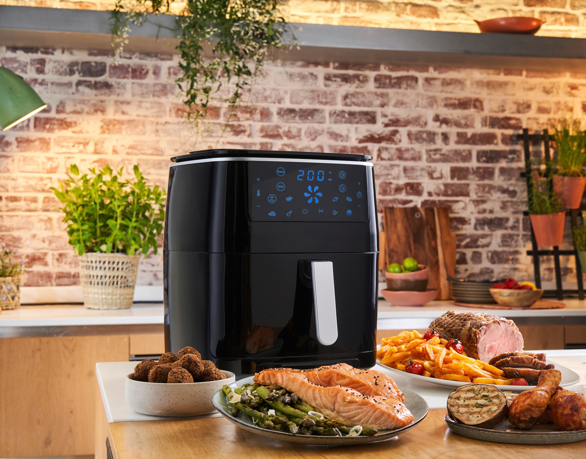 Tefal Heißluftfritteuse »Easy Fry Grill & Steam«, 1700 W, Grill + Dampfgarer, 7 automatische Programme, 6,5 Liter, Timer, FW2018