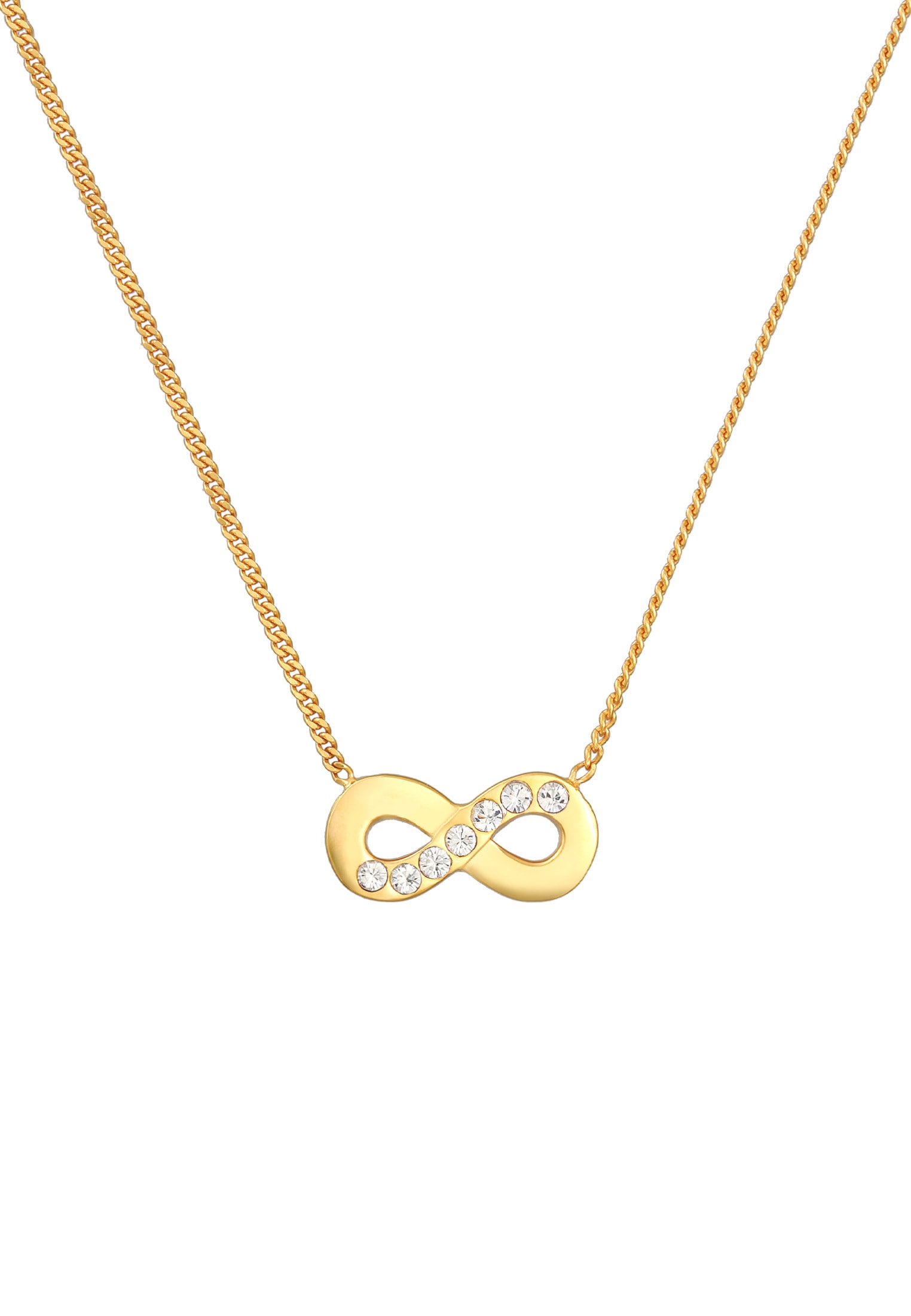 Elli Silberkette »Halskette Infinity Symbol Liebe Kristalle 925 Sterling Silber«