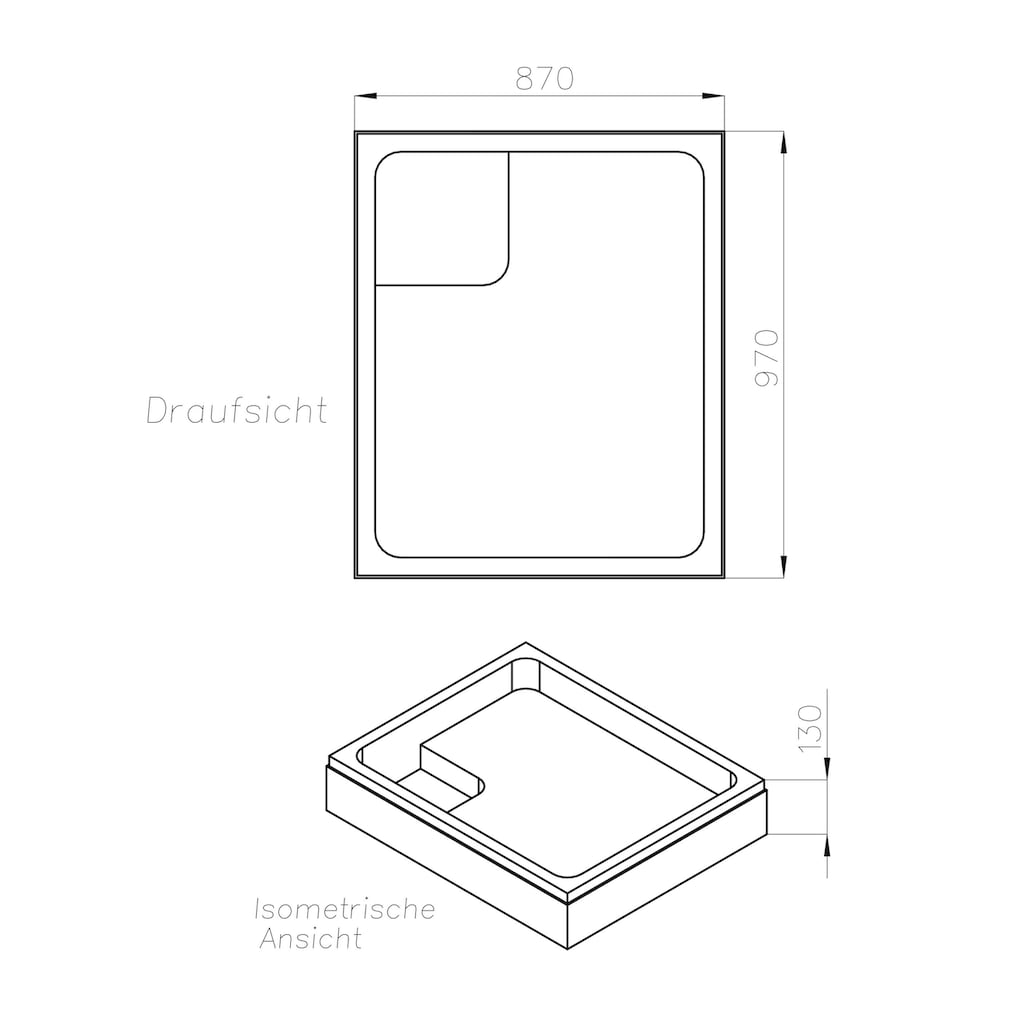 OTTOFOND Duschwanne »Set Rechteckduschwanne«, (3 St.)