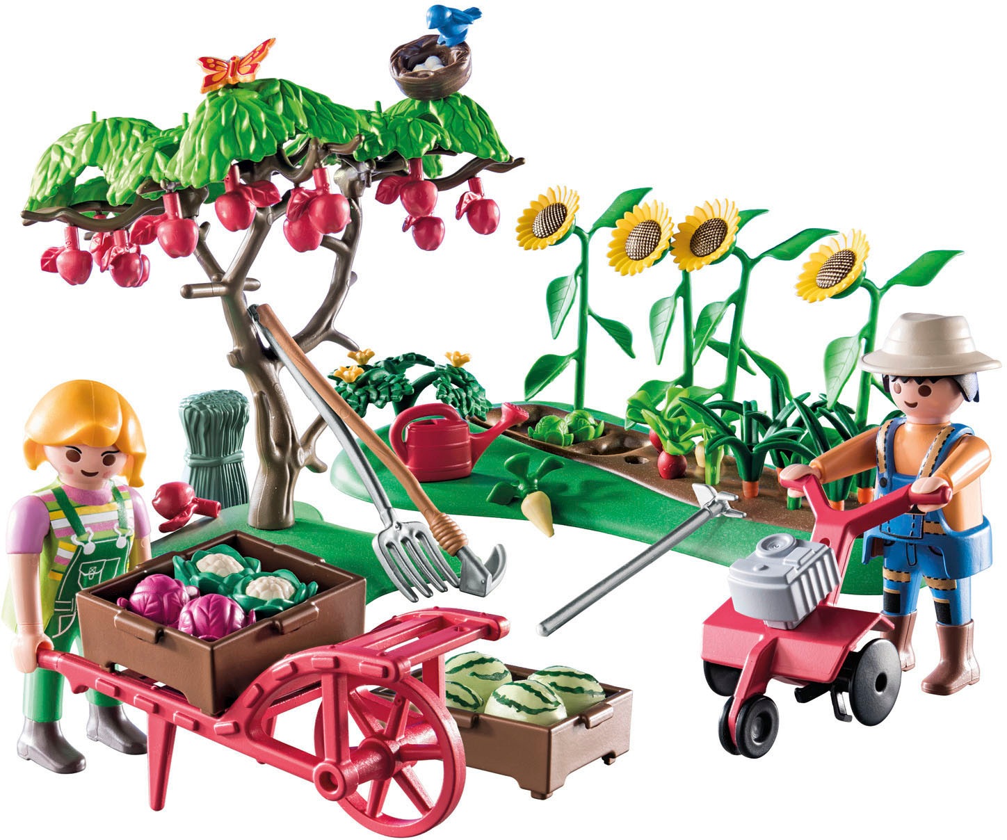 Playmobil® Konstruktions-Spielset »Starter Pack, Bauernhof Gemüsegarten (71380), Country«, (91 St.), teilweise aus recyceltem Material