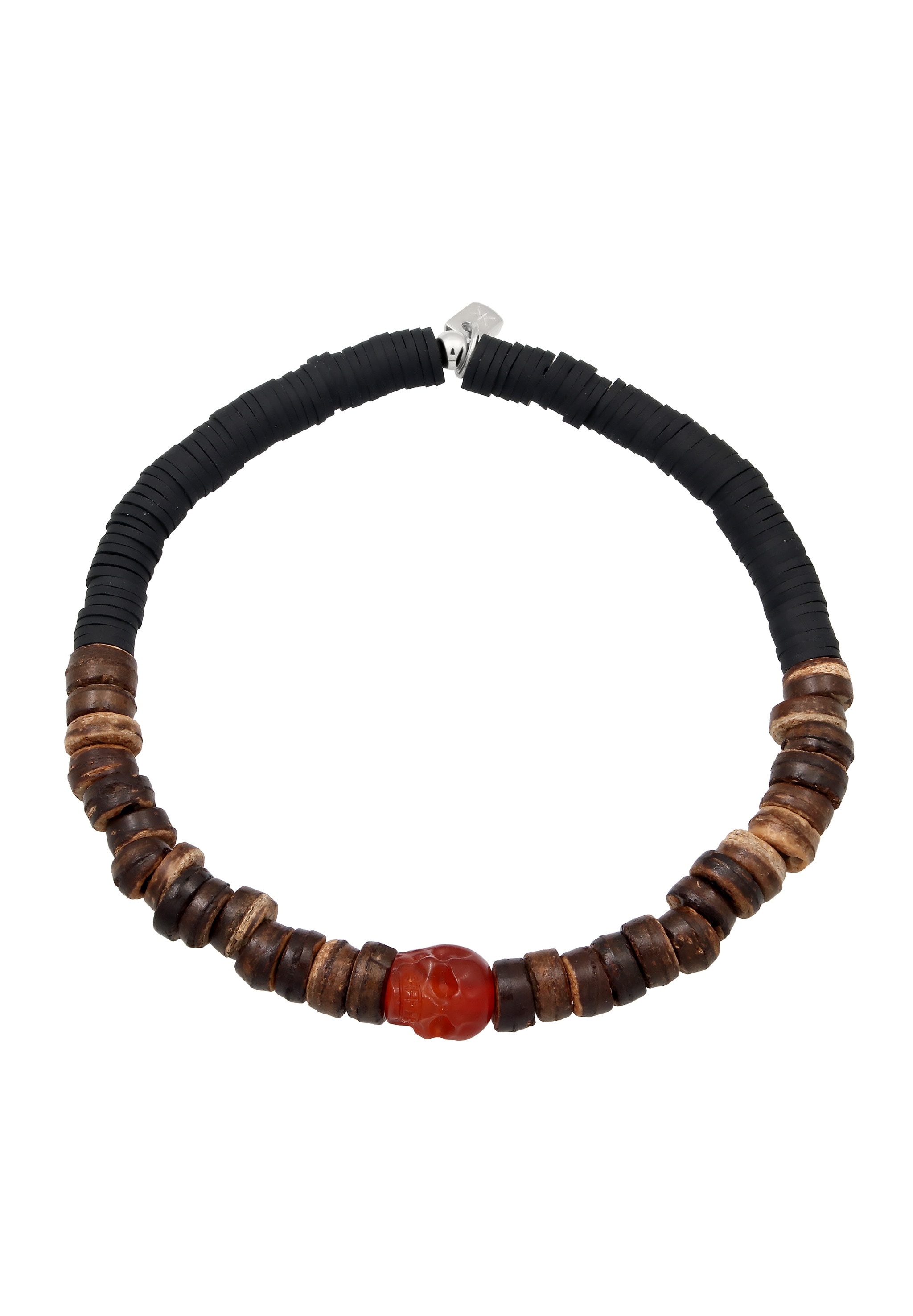 Kuzzoi Armkette »Armband Cornelian Rot Heishi Perlen 925 Sterling Silber«