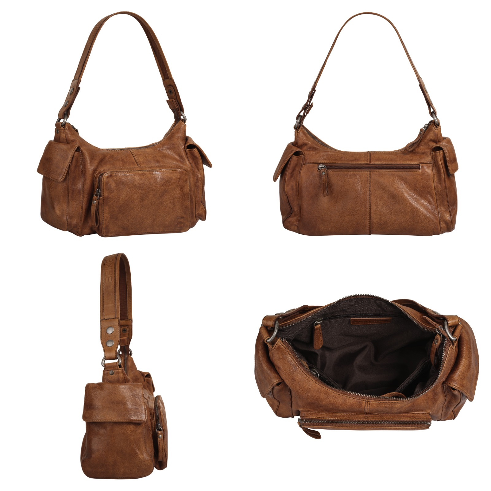 Spikes & Sparrow Henkeltasche, echt Leder