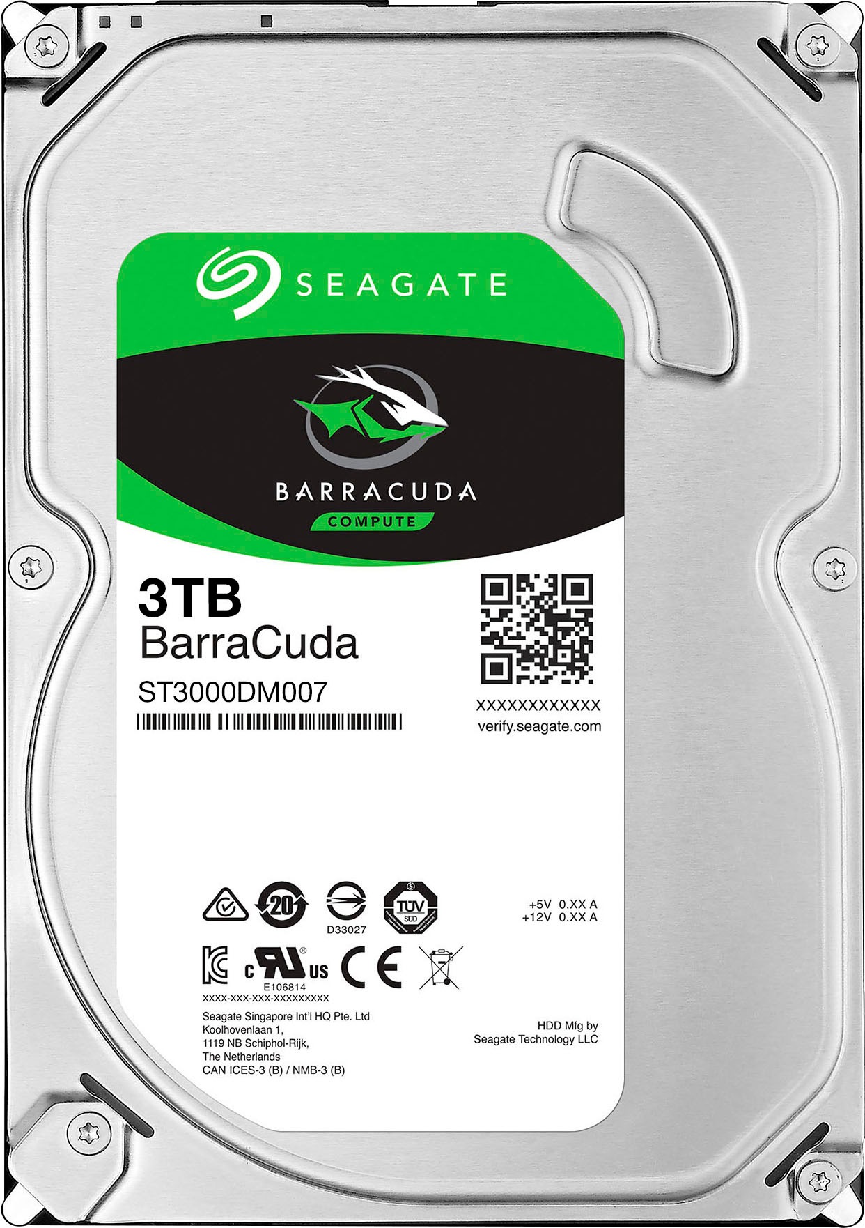 Seagate interne HDD-Festplatte »BarraCuda«, 3,5 Zoll, Anschluss SATA II, Bulk