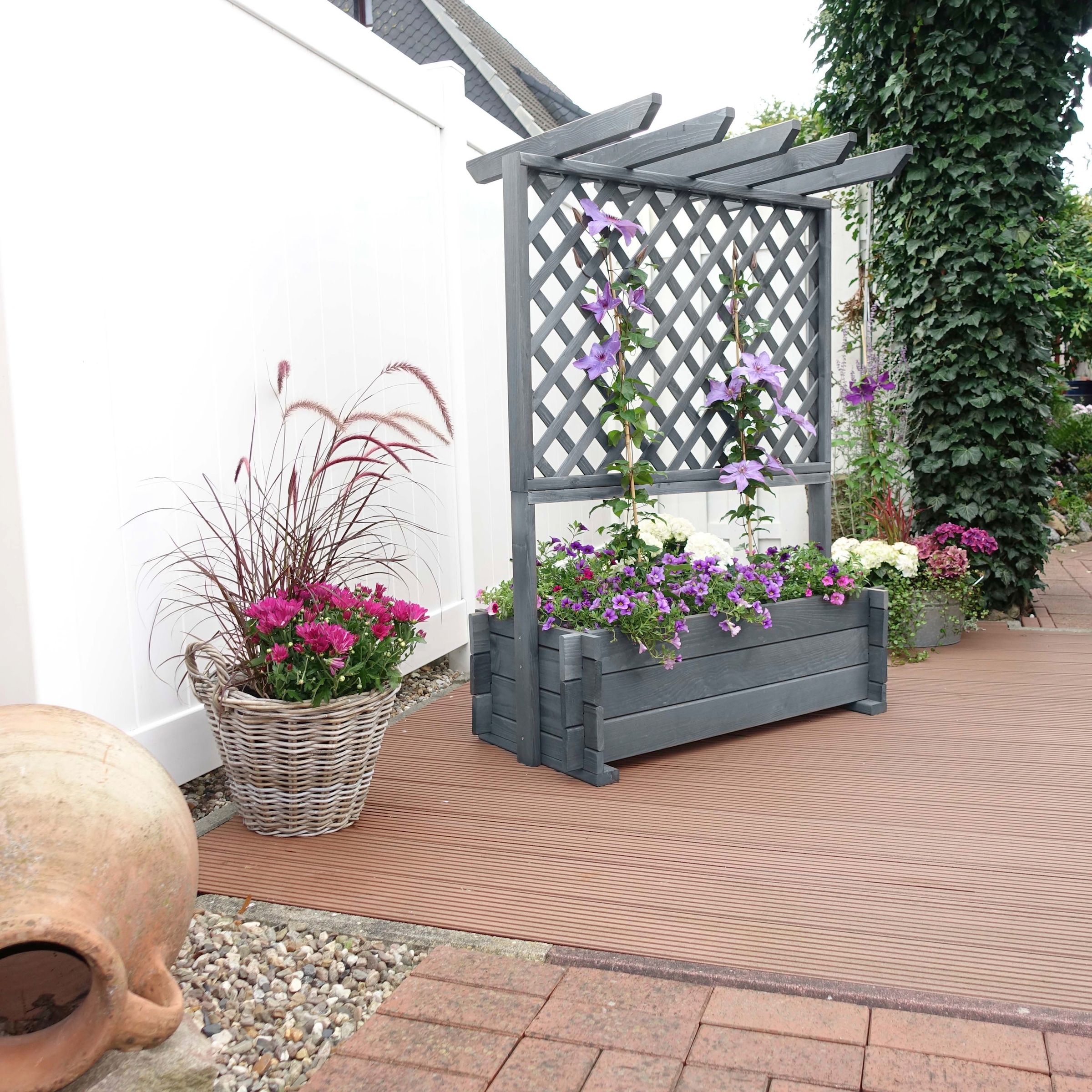 promadino Rankhilfe Rankkasten mit Pergola, BxTxH: 112x65x139 cm