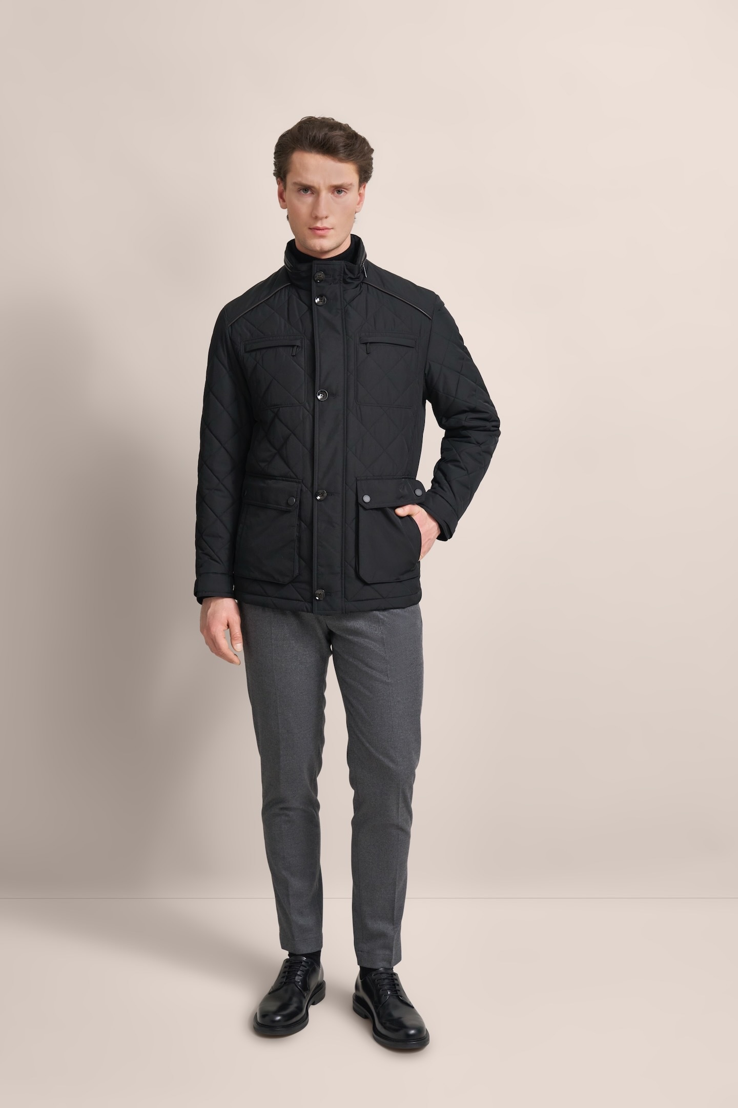 bugatti Langjacke, ohne Kapuze, im Rautenstepp